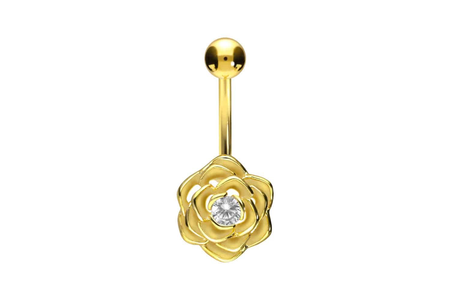 PIERCINGLINE Bauchnabelpiercing Chirurgenstahl Bananabell BLUME (Bananabell günstig online kaufen