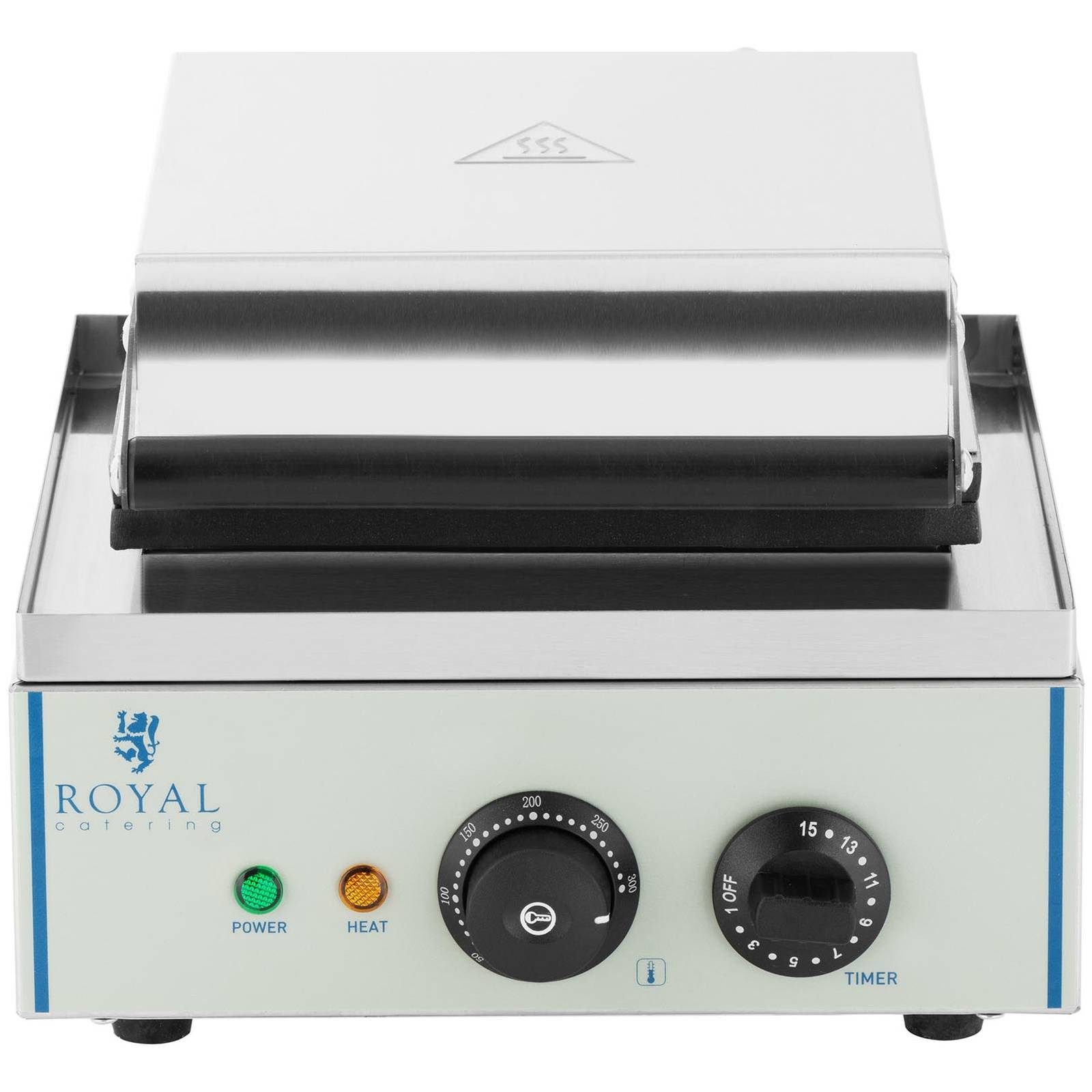 Royal Catering Waffeleisen Herzform Waffel Maker Waffelautomat 1500W Timer Edelstahl Gastro XXL, 1500 W