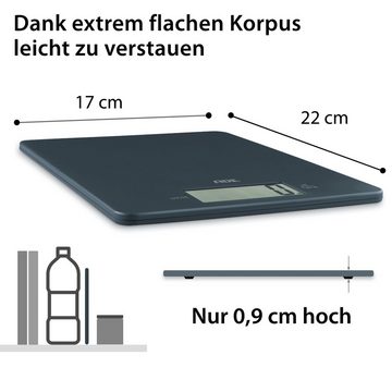 ADE Küchenwaage extrem flache Waage, nur 9mm hoch, platzsparend verstaubar, besonders präzise bis 5 kg