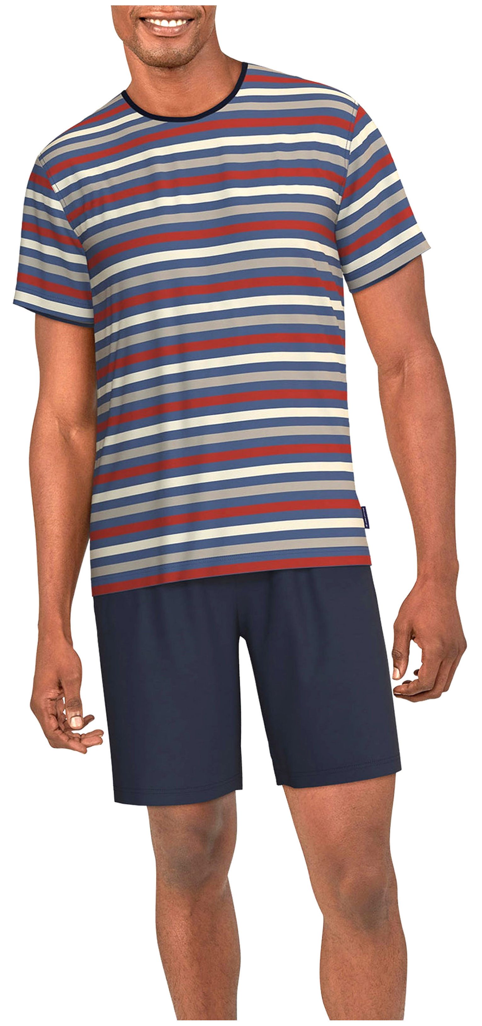 TOM TAILOR Shorty Herren Pyjama kurz (2 tlg) Baumwolle günstig online kaufen