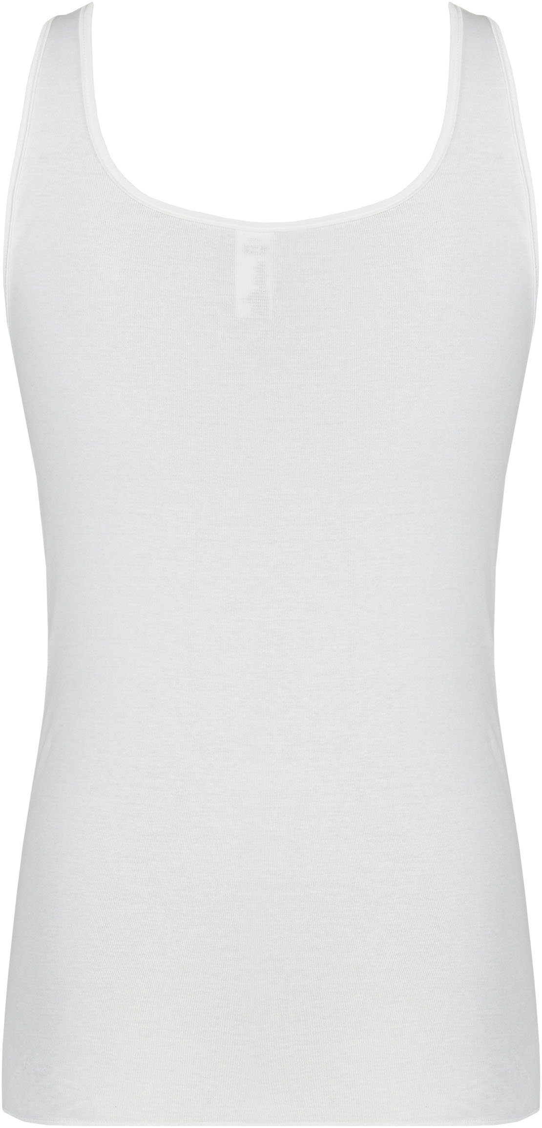 Nina Von C. Achselhemd "Fine Cotton" weich, atmungsaktiv, bequem, elastisch, eng, mit Spitze, V-Ausschnitt