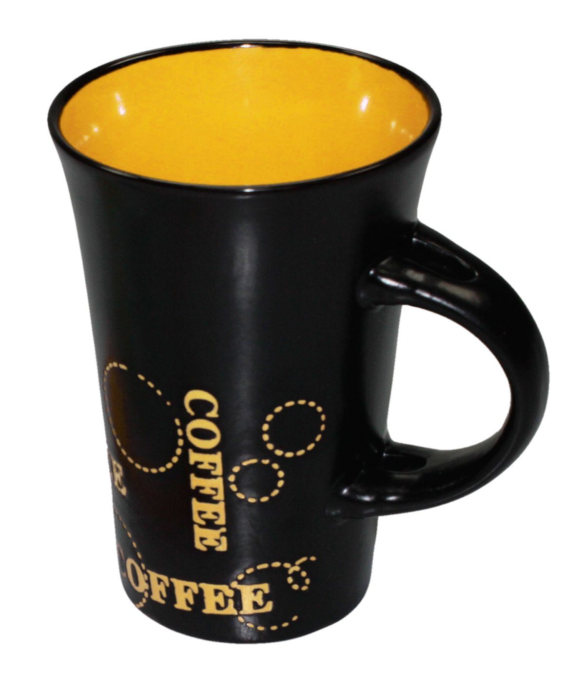 Haus und Deko Geschirr-Set Keramik Kaffeebecher Kaffeetasse schwarz bunt XL Tasse Becher passend (1-tlg), Keramik