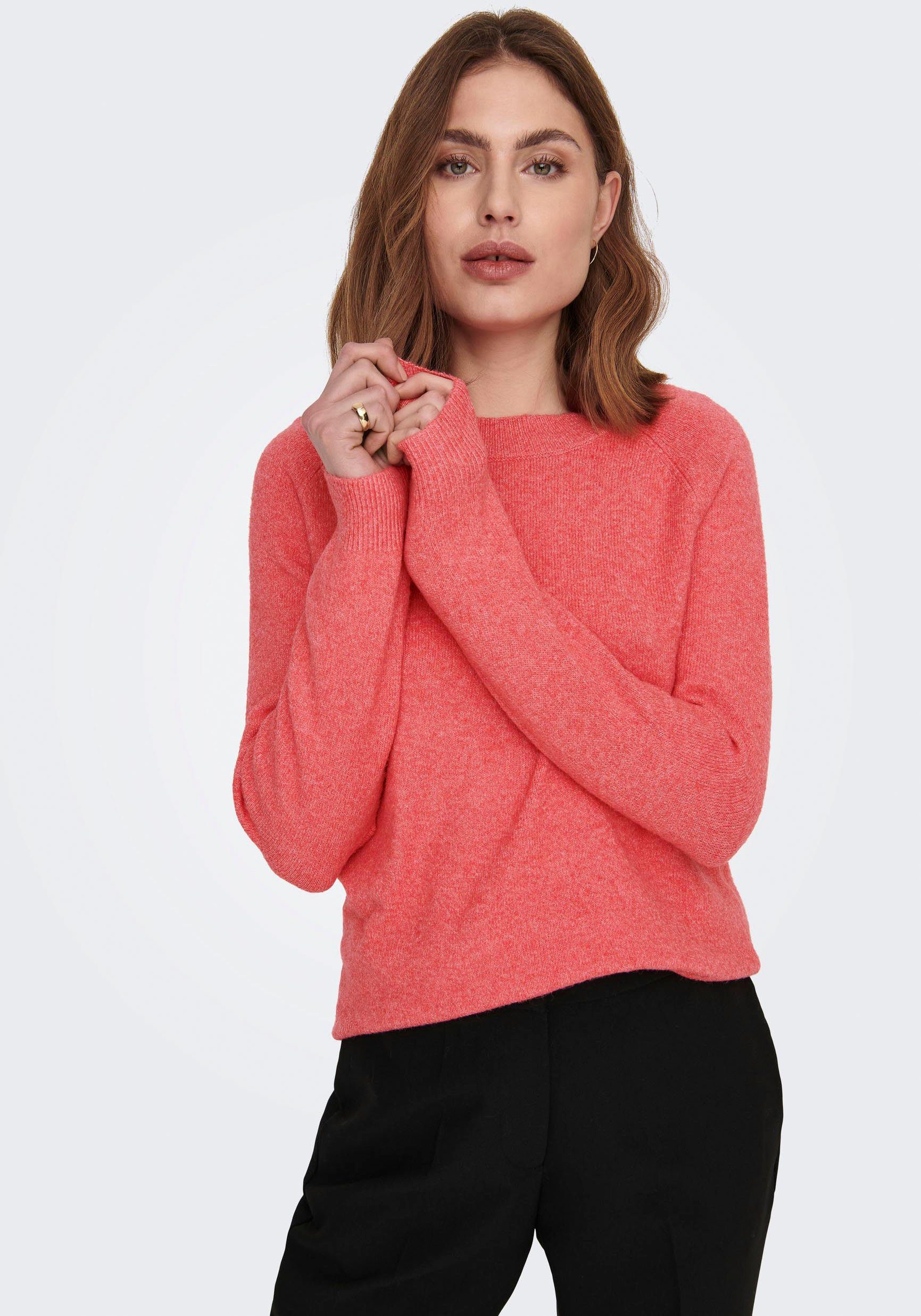 ONLY Strickpullover ONLRICA LIFE L/S PULLOVER KNT NOOS Sun Kissed Coral Detail:Melange