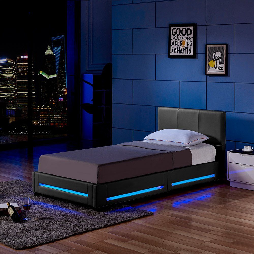 HOME DELUXE Bett LED Bett ASTEROID (Set, 3-tlg., inkl. Lattenrost, Matratze günstig online kaufen
