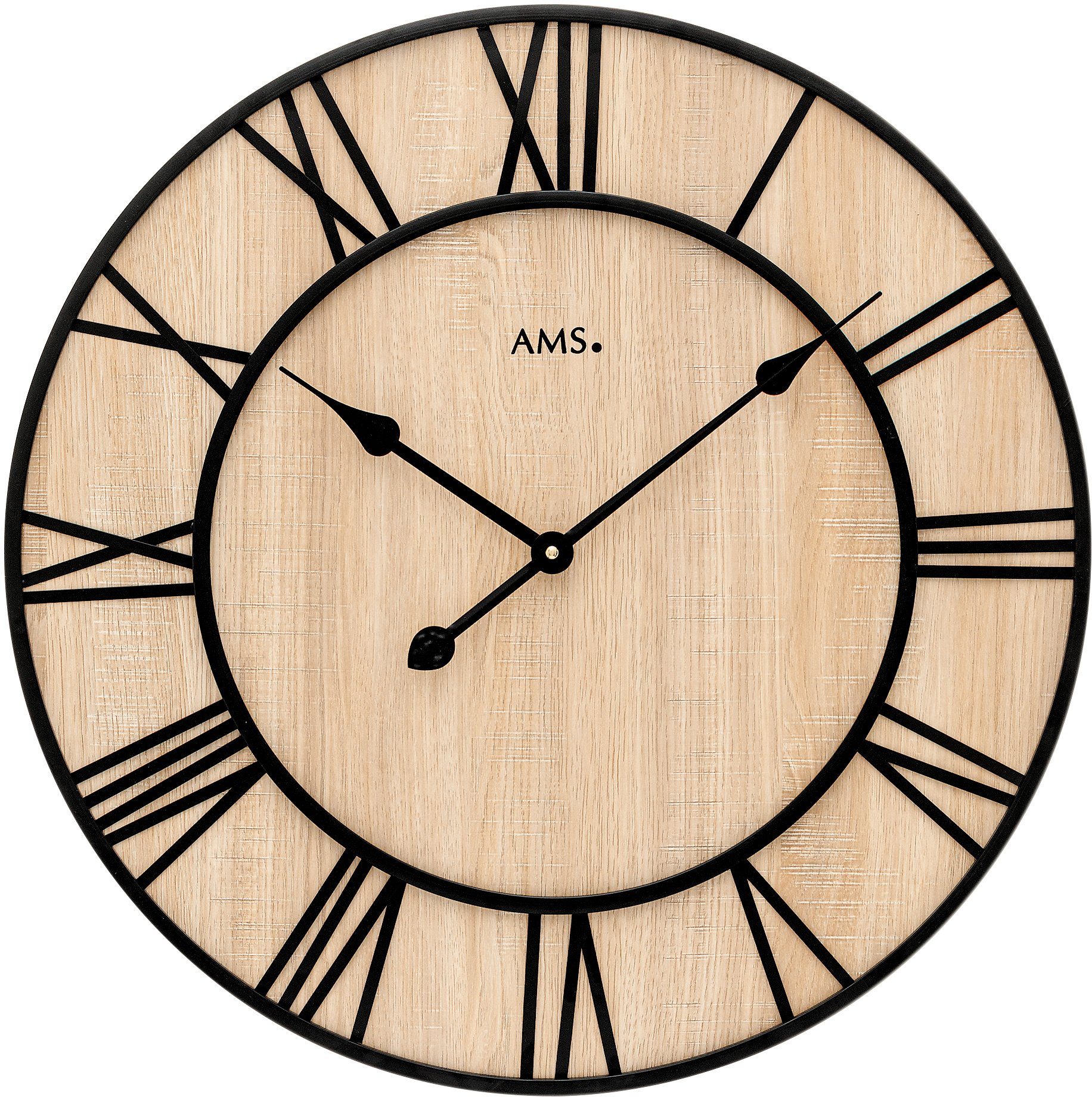 AMS Wanduhr W9649 (Quarzuhr,Holz,Wohnzimmer,Esszimmer,Küche,Arbeitszimmer,B günstig online kaufen