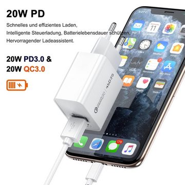 neue dawn 20W USB C Schnellladegerät für iPhone 15 14 13 12 11 Serie Ladegerät USB-Ladegerät (1-tlg., 1, iPhone 14 13 12 11 PRO/14 13 12 11 Pro max/12mini/X/XR/SE 2022 2020)