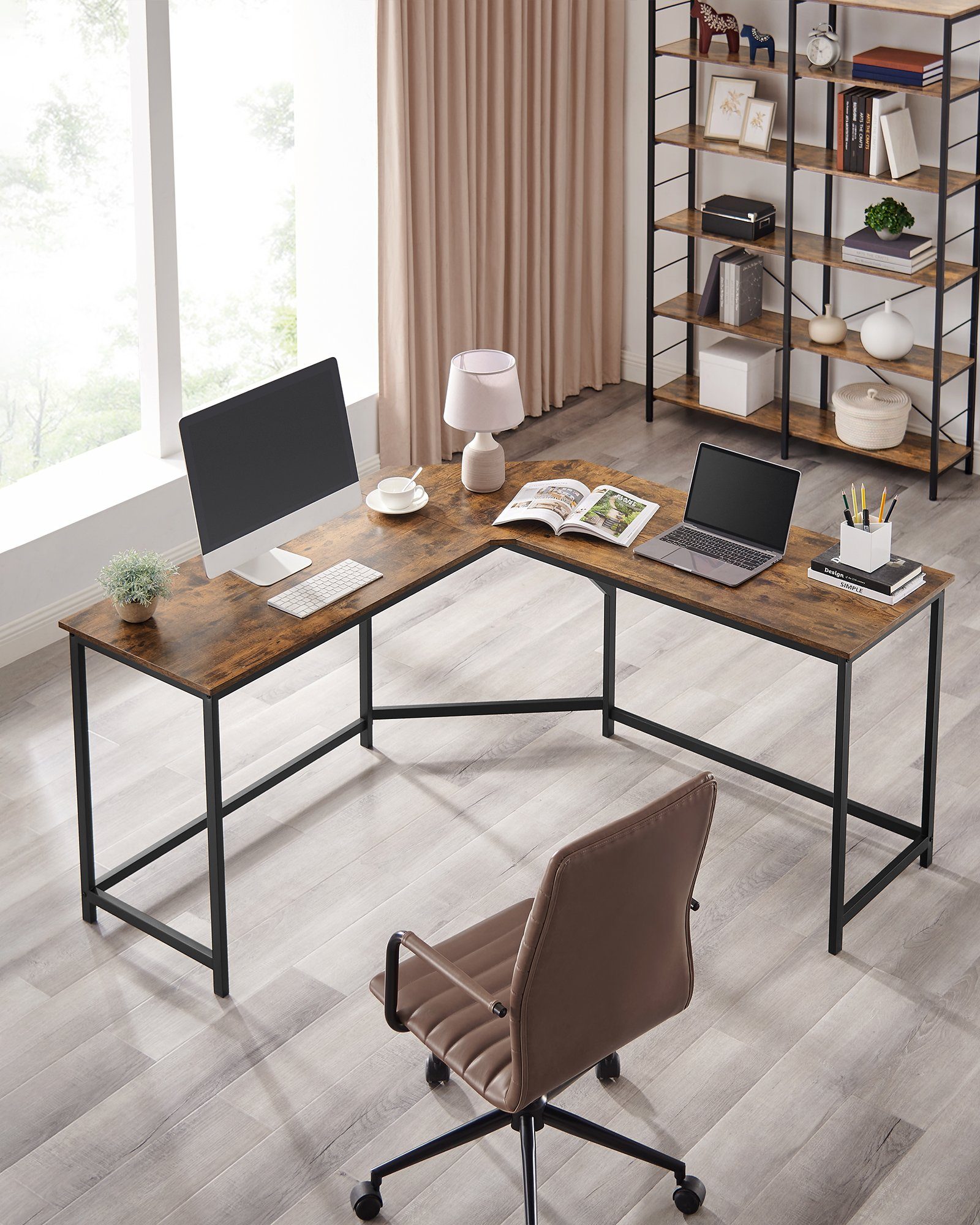 VASAGLE Schreibtisch Computertisch, 130/150 cm, L-förm Eckschreibtisch, pla günstig online kaufen