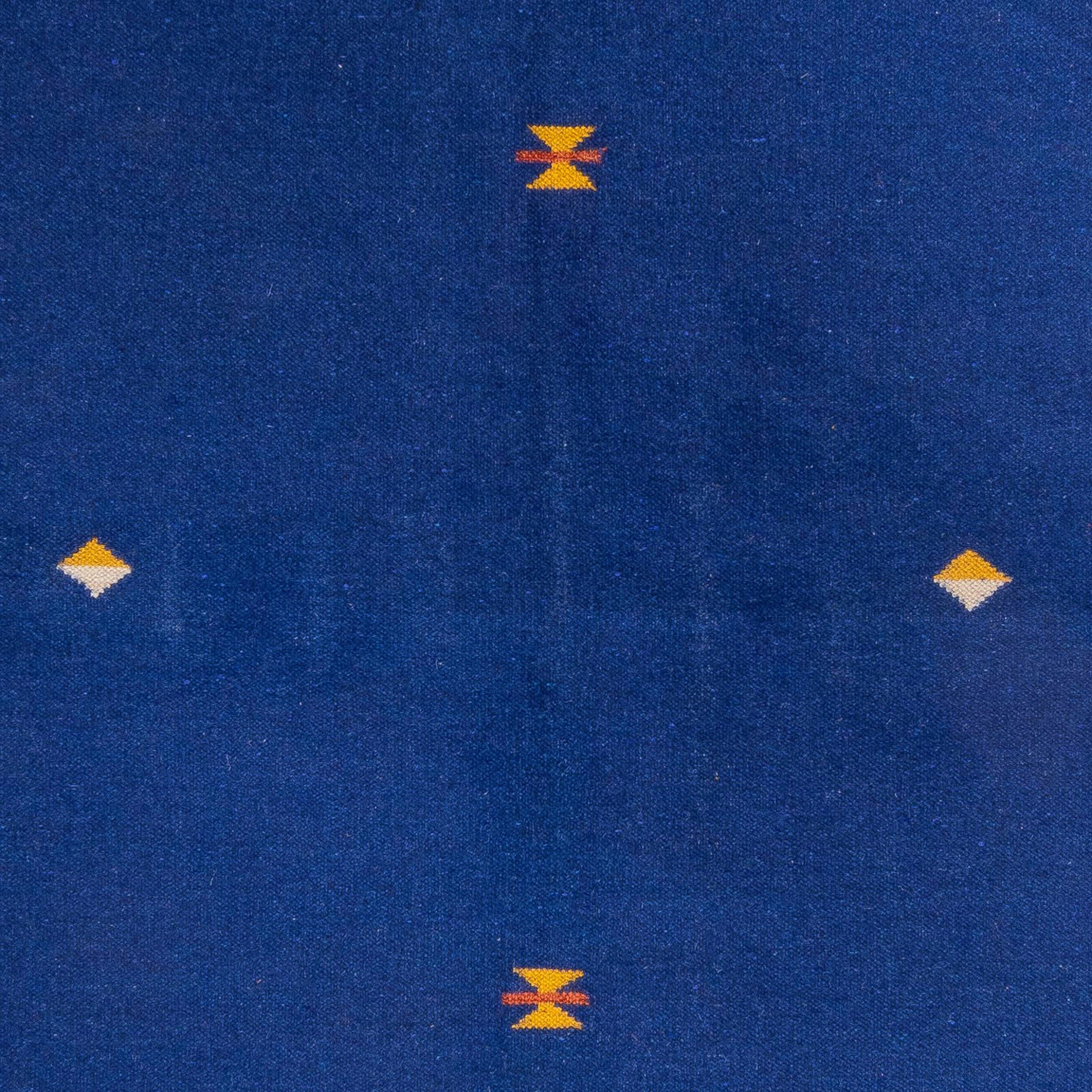 Wollteppich Kelim - Trendy 240 Höhe: mm, - x 4 morgenland, Wohnzimmer, Einzelstück - 170 dunkelblau, cm rechteckig