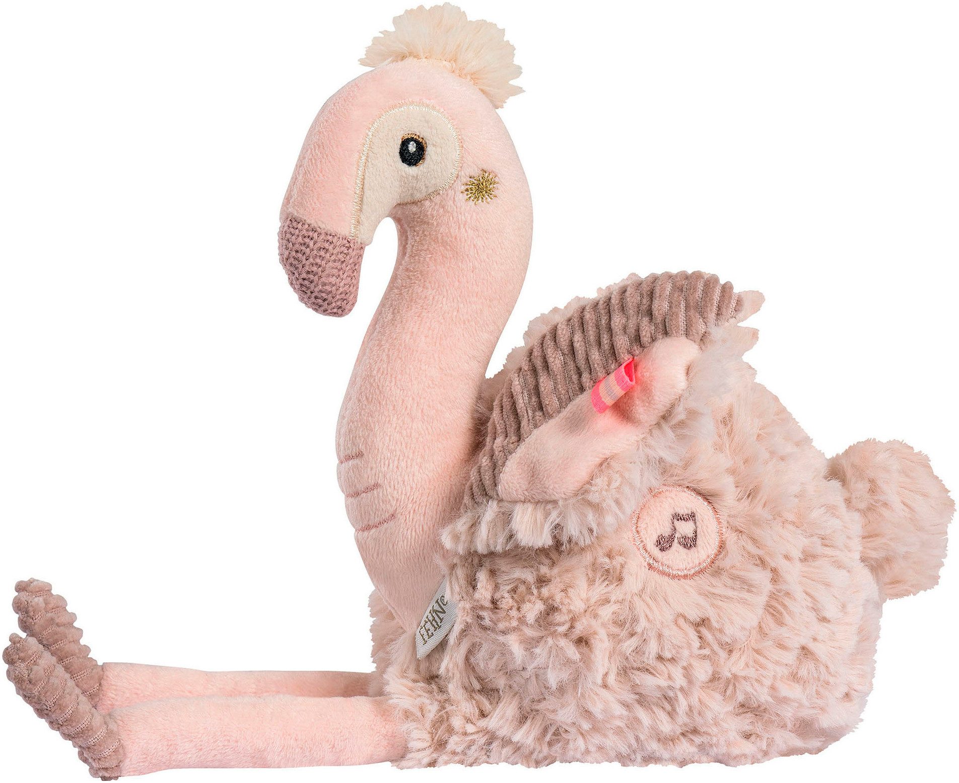 Fehn Kuscheltier Lazy, Crazy & Pink, Einschlafhilfe Flamingo