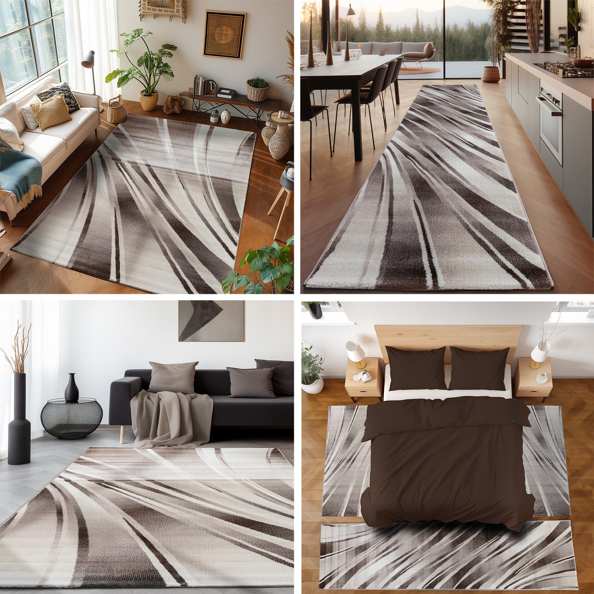 SIMPEX24 Kurzflor-Bettumrandung Abstrakt Wellen Design, Höhe günstig online kaufen