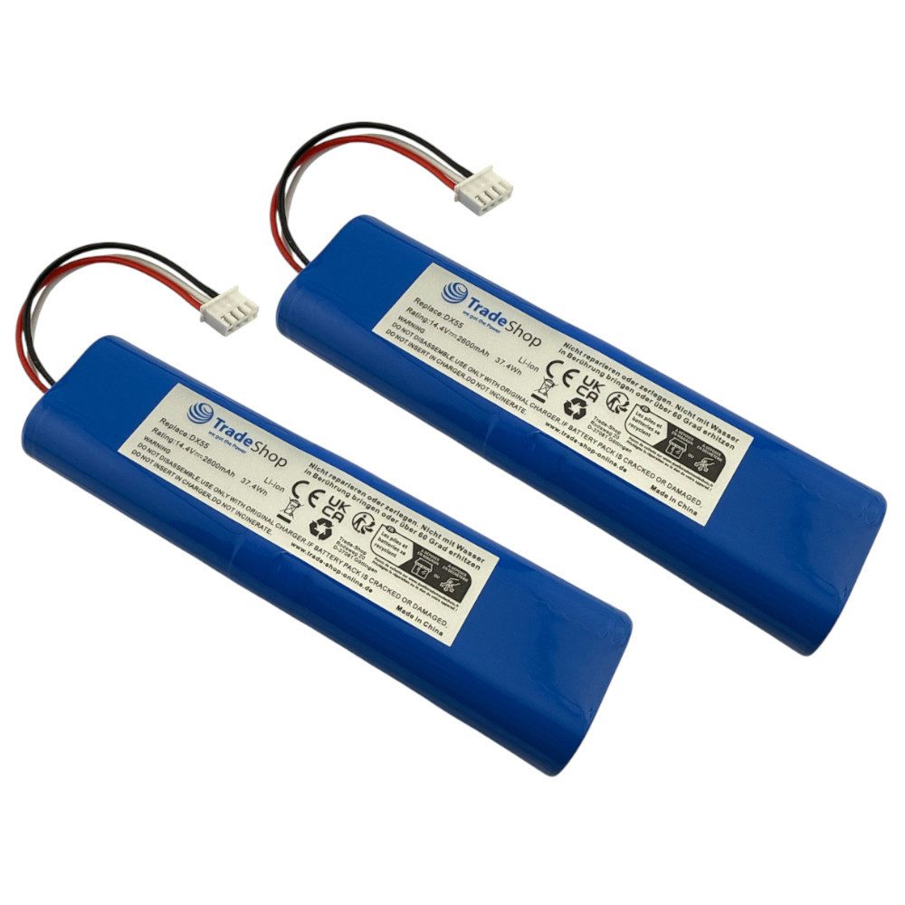 Trade-Shop 2x Akku passend für Eurovacs Deebot N5 Power, N8 Pro, N8 Pro+ Akku Li-Ion 2600 mAh (14,4 V)
