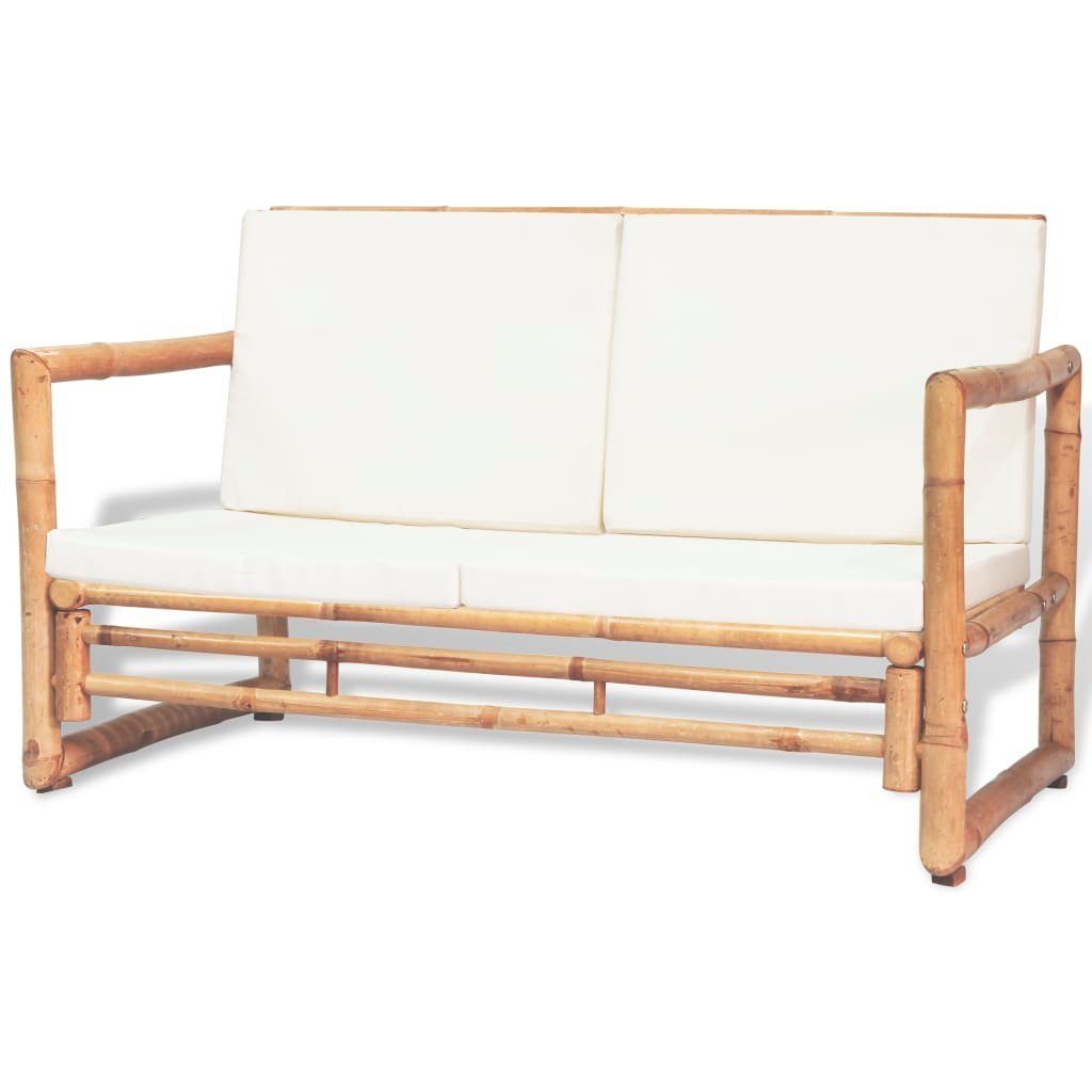 Merax Gartenlounge-Set, (4-tlg), aus Bambus inklusive Kissen, Gartenmöbel  set Gartengarnitur Sitzgruppe Gartenbank mit Tisch