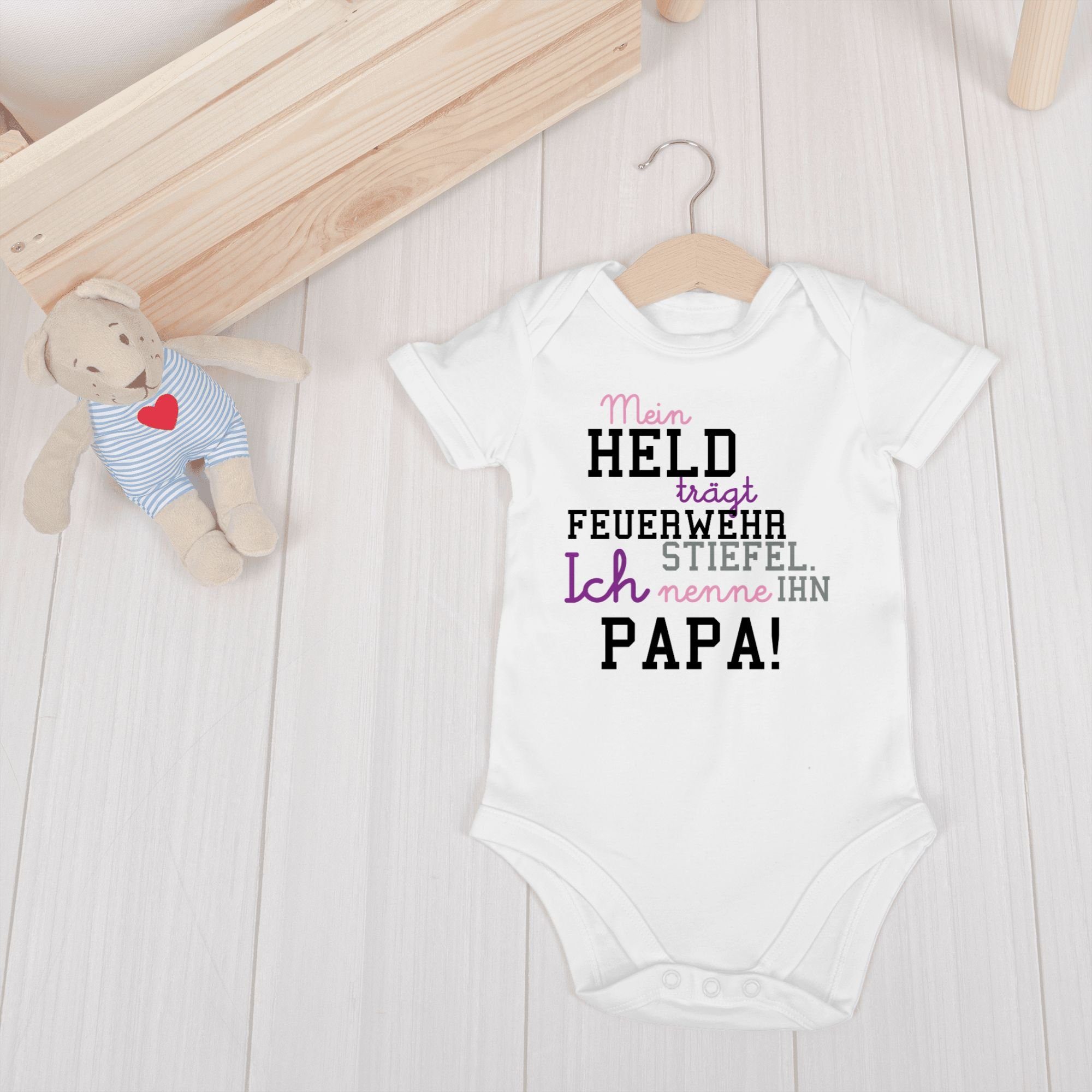 Shirtracer Shirtbody Mein Held Papa Feuerwehrmann Feuerwehr