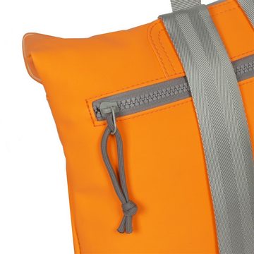 NEW REBELS Cityrucksack kleiner Roll Up RollTop Kurier Rucksack Mart Los Angeles, wasserabweisendes Planenmaterial, neon orange