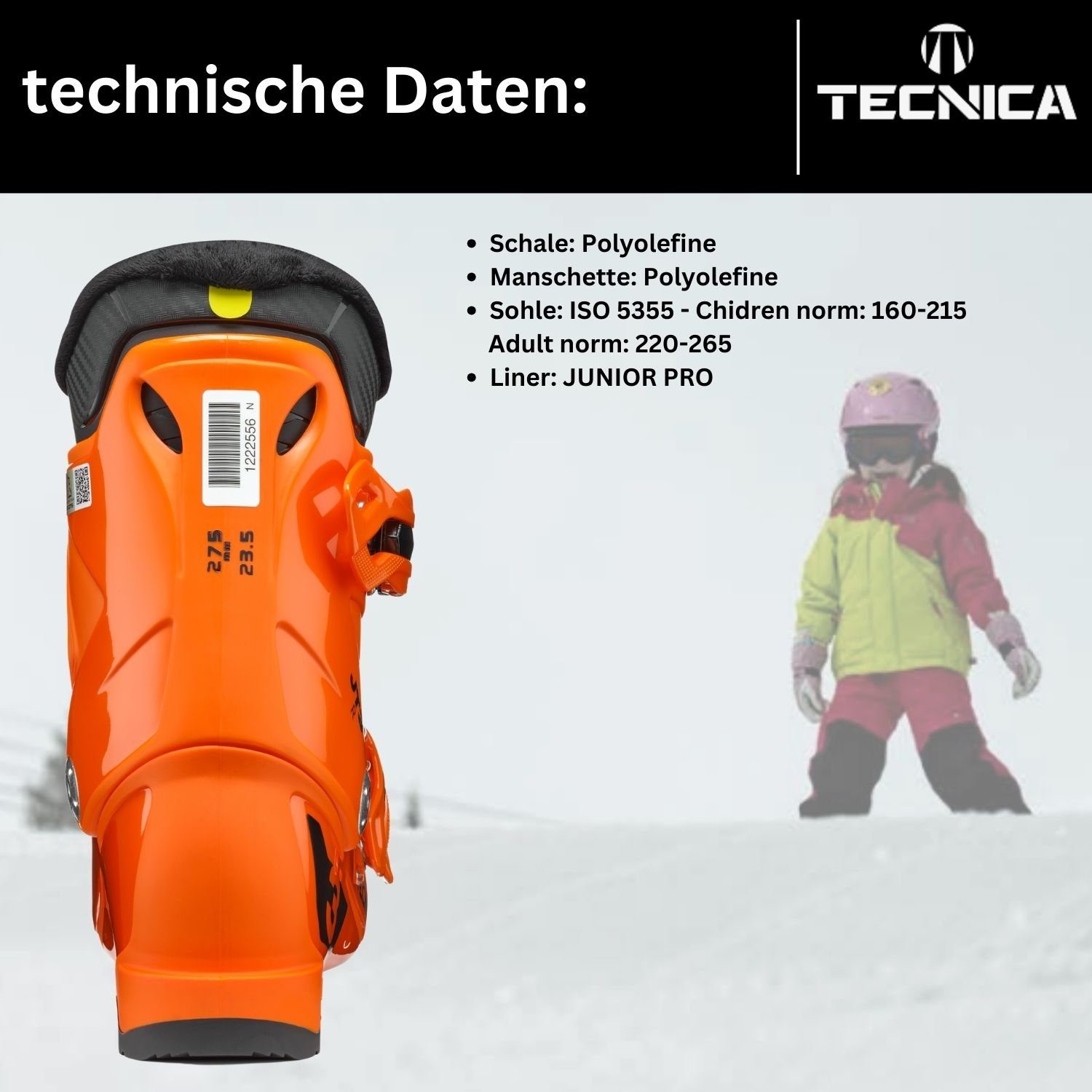 Flex TECNICA Ski 3 Alpin Skischuhe 60 Tecnica Kinder Skischuh Junior JTR