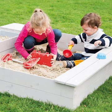 roba® Sandkasten Outdoor+, inkl. 2 Spielwannen, aus Massivholz, grau lasiert