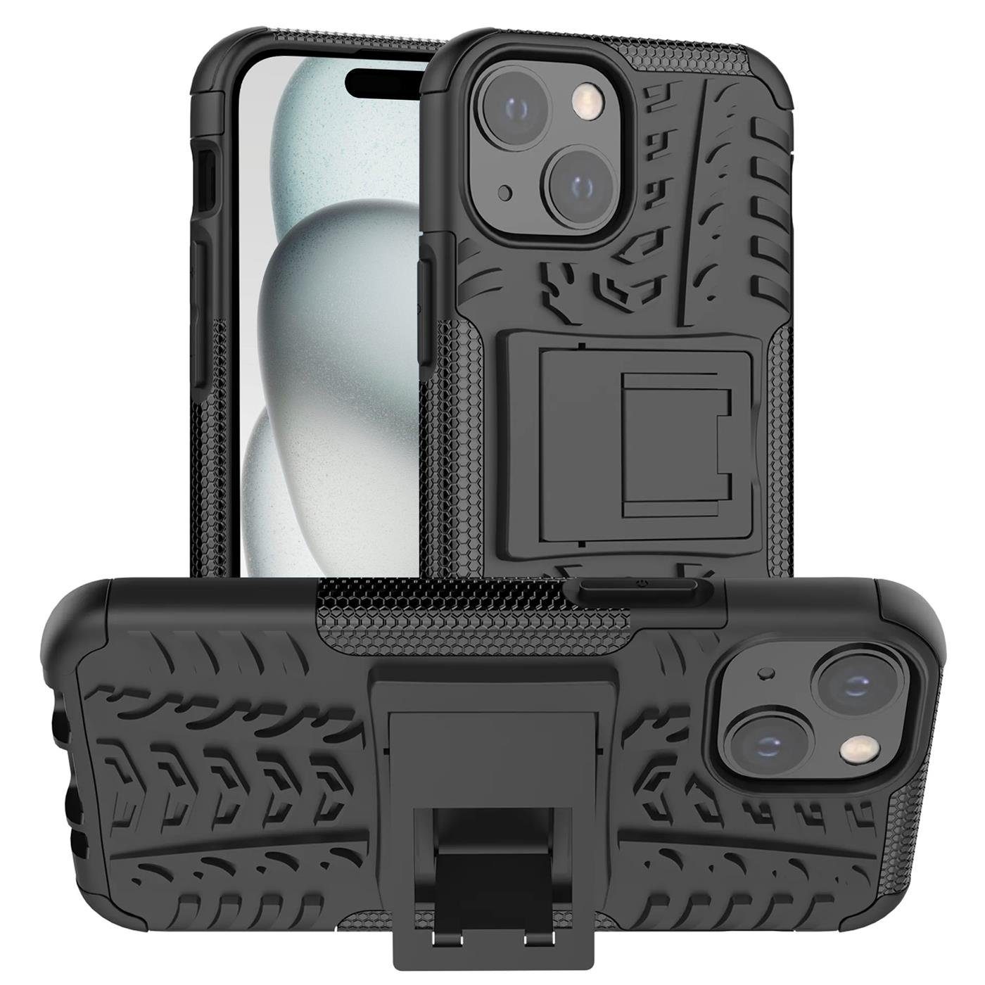 CoolGadget Handyhülle Outdoor Case Hybrid Cover für Apple iPhone 15 6,1 Zoll, Schutzhülle extrem robust Panzer Handy Case für iPhone 15 Hülle