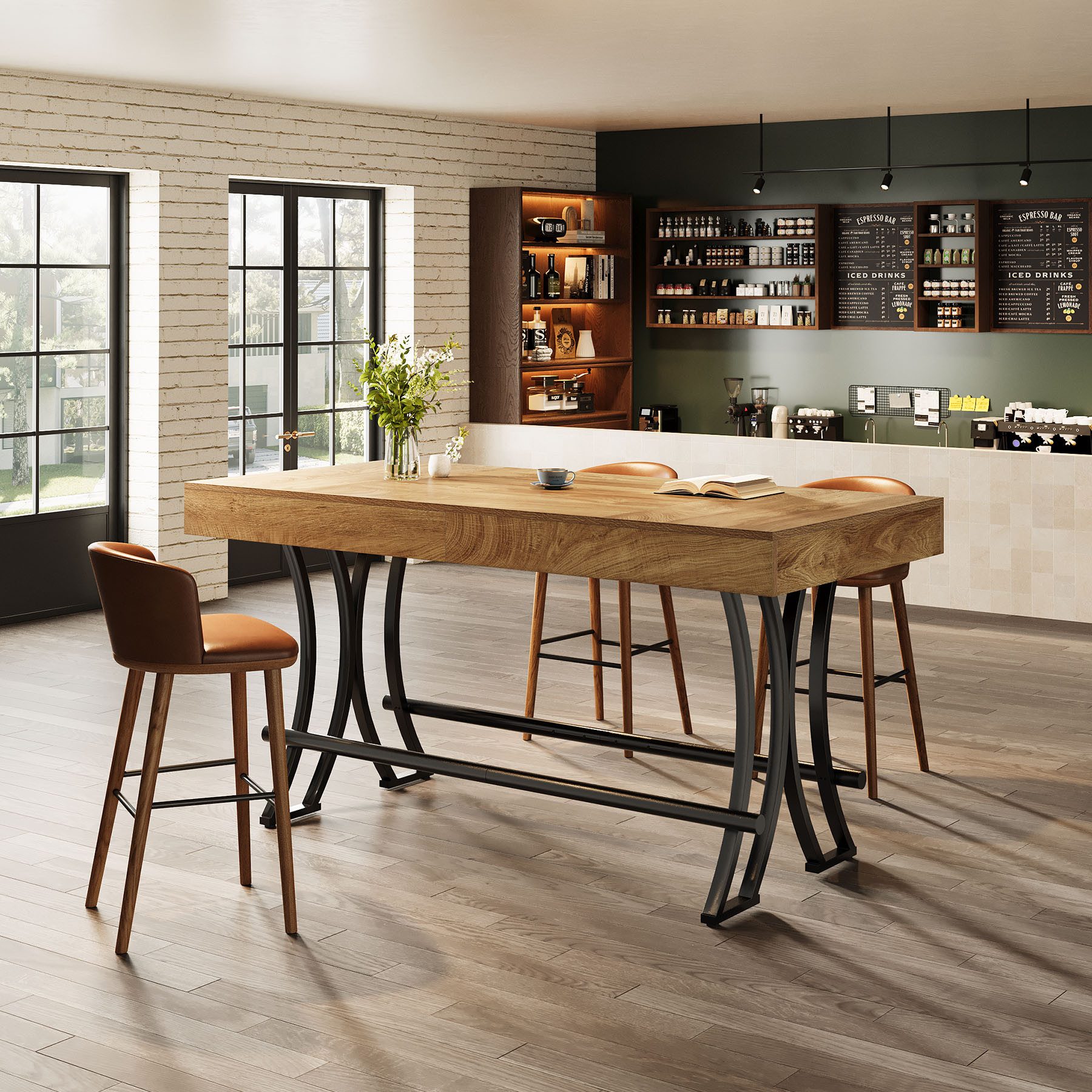 Tribesigns Bartisch Industrial Design, 160x70 x90 cm Esstisch Bartisch ...