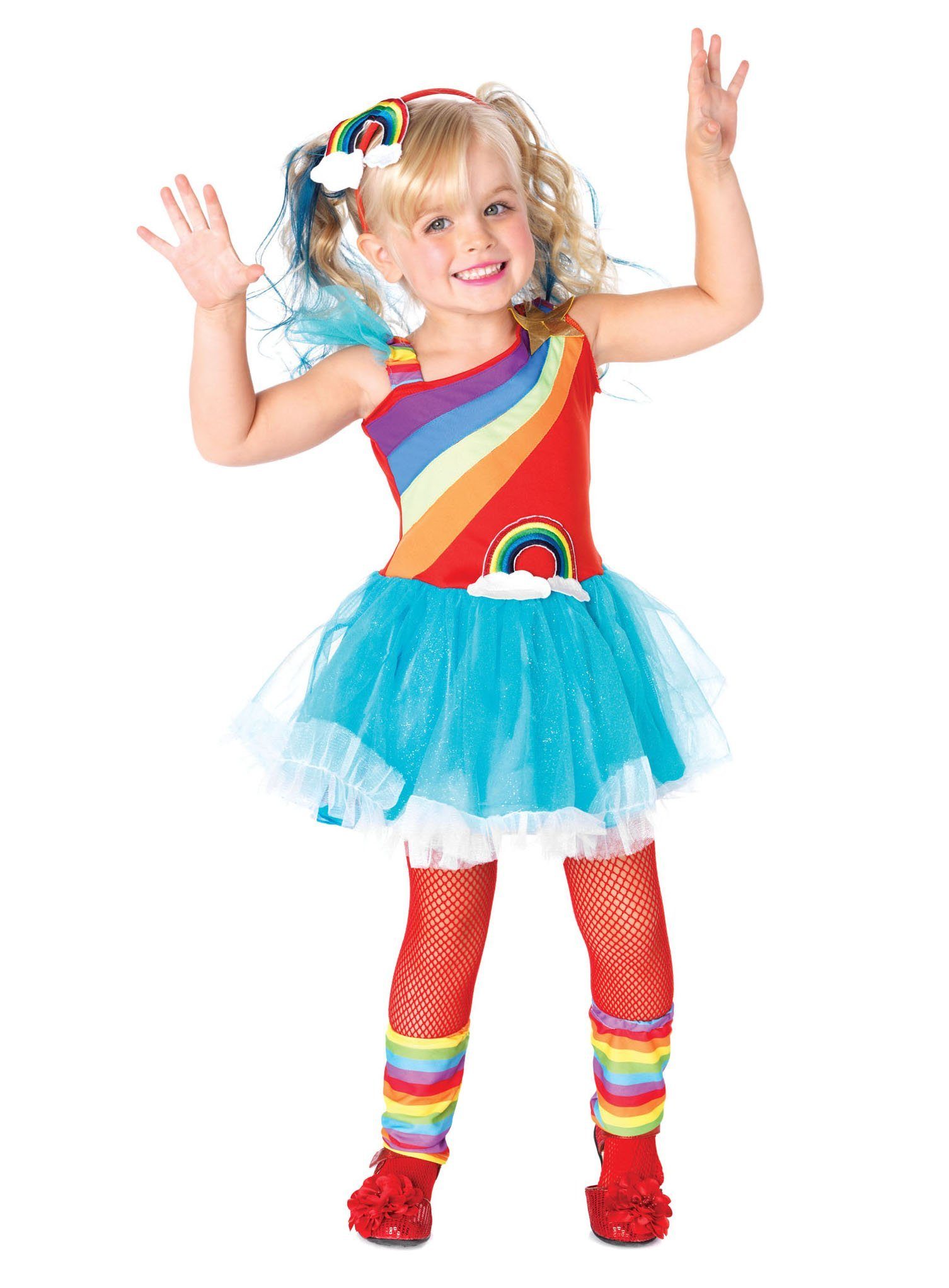 Leg Avenue Kostüm Regenbogen Mädchen, Hinreißendes Fantasy Kostüm für  farbenfrohe Auftritte