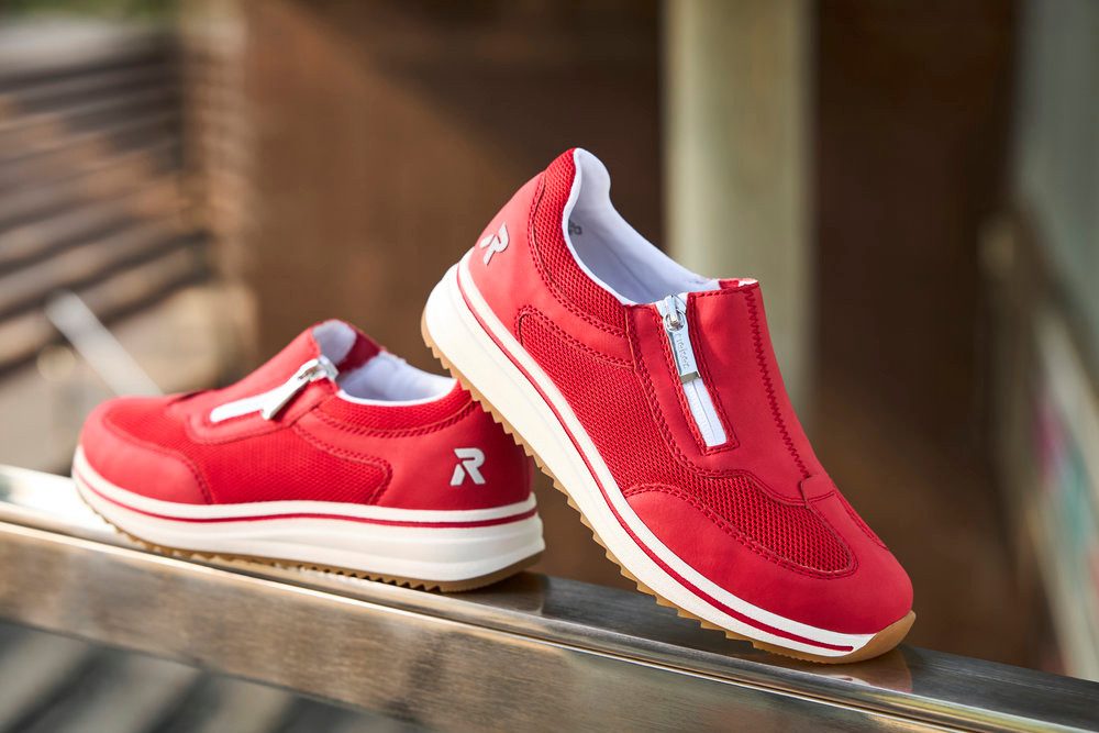 Rieker Slipper Slip-on Sneaker, Halbschuh, Freizeitschuh mit Reißverschluss