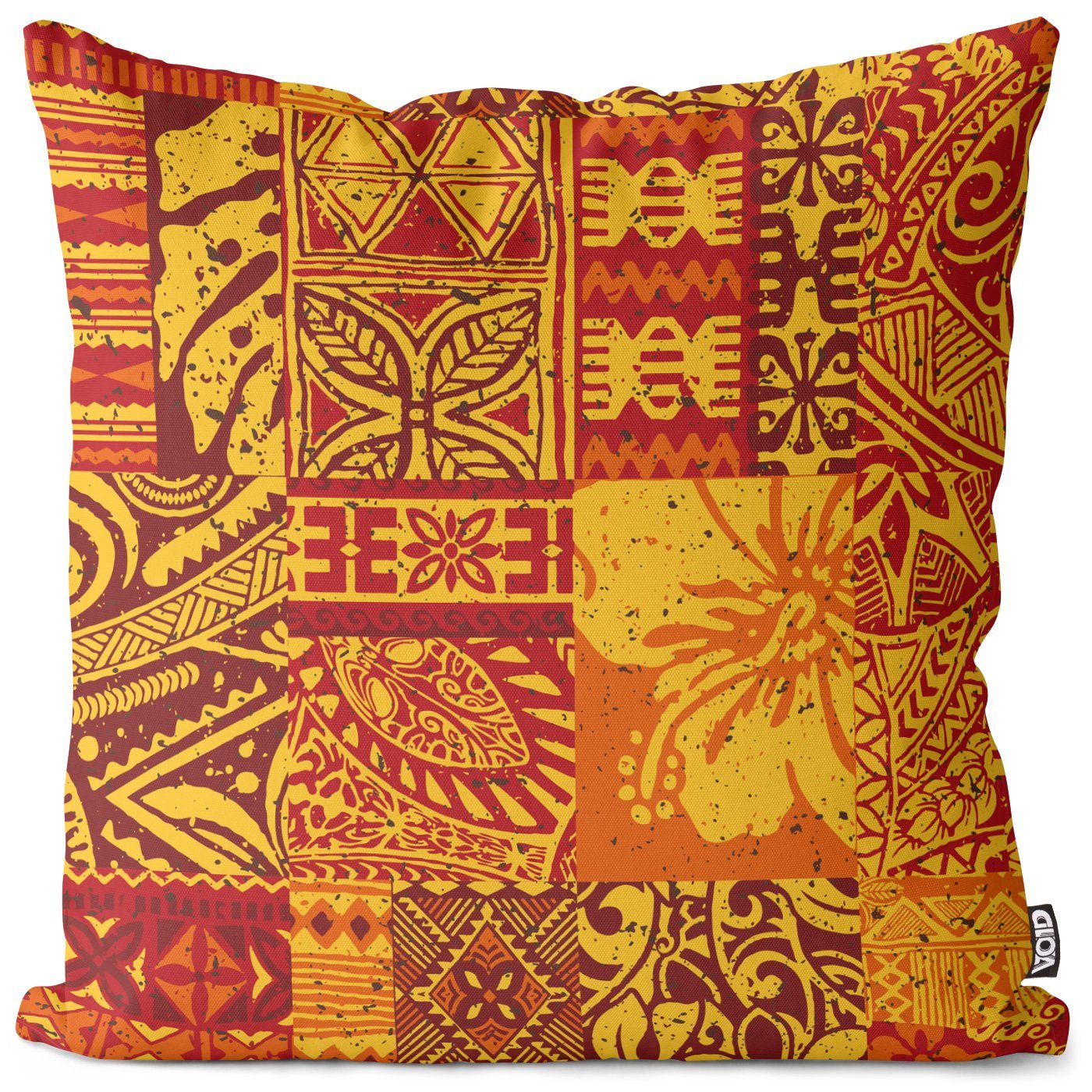 Tattoo Urlaub Stück), Sofa-Kissen Reise Hawaii Blätter Stoff Patchwork Tropen Vintage Mauwi Tapete VOID (1 Ornamente Kissenbezug, Exotisch Sommer