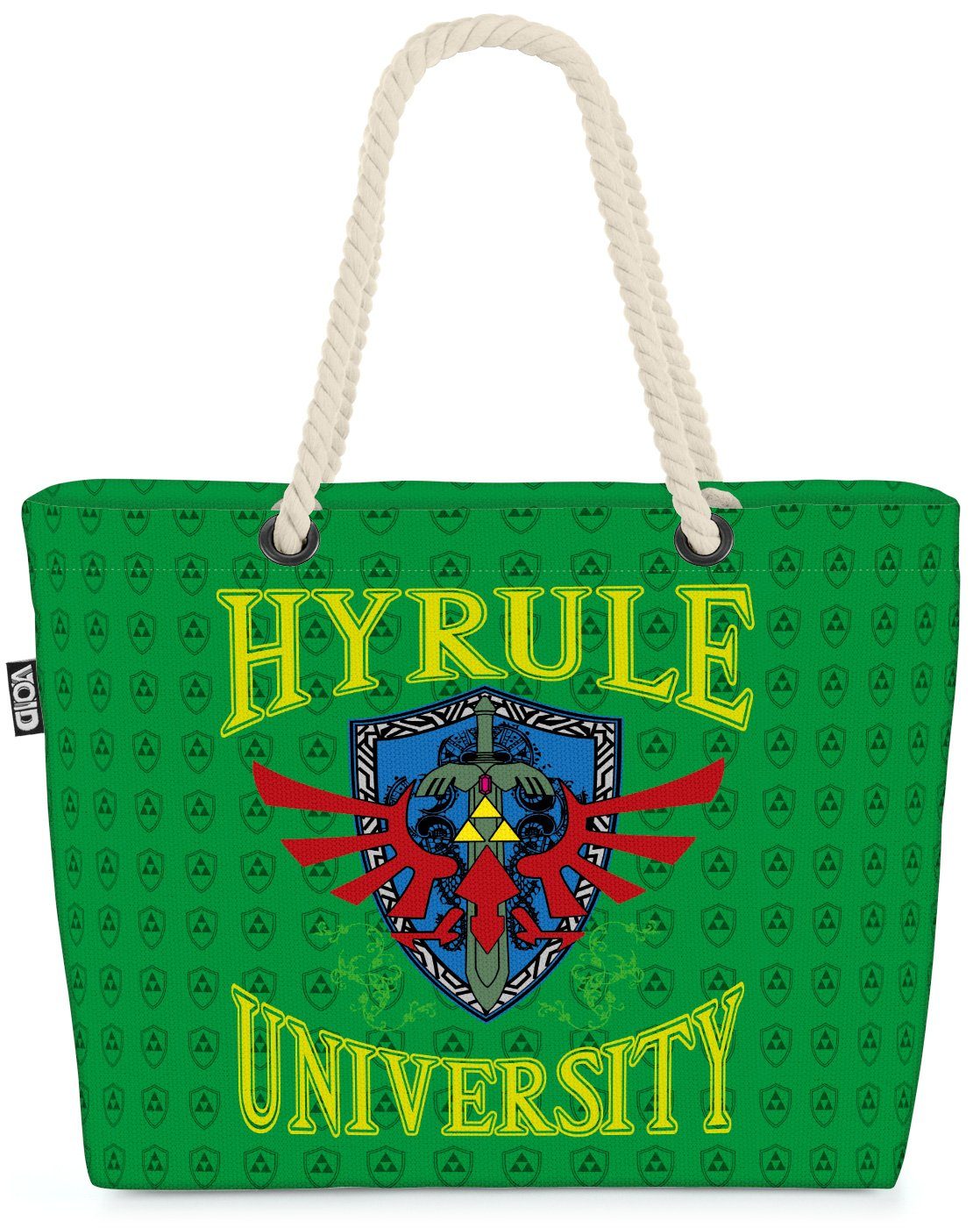 VOID Strandtasche (1-tlg), University Hyrule Shopper Bag link game gamer boy wii zelda grün | Strandtaschen