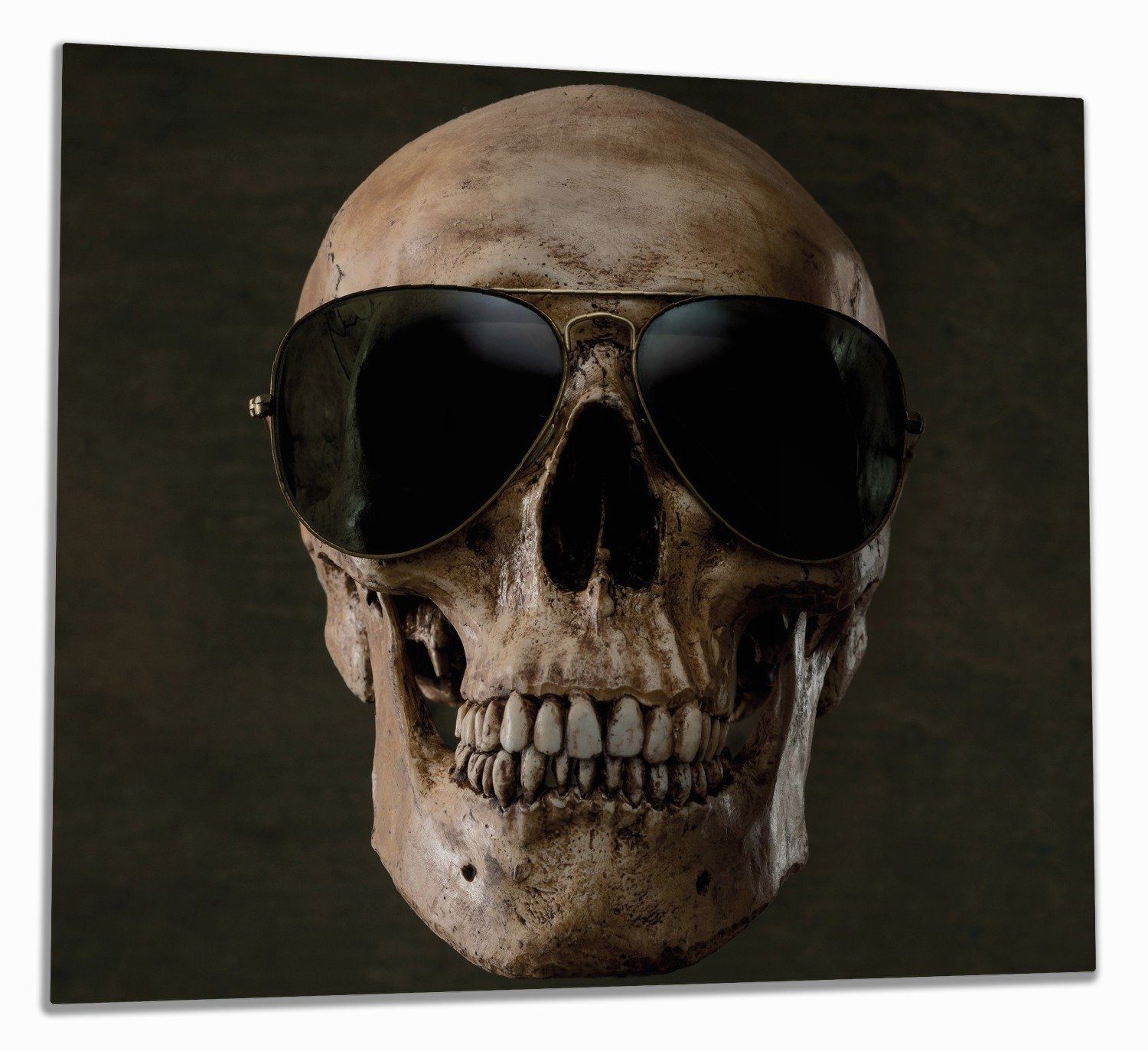 Wallario Herd-Abdeckplatte Totenschädel mit cooler Sonnenbrille, ESG-Sicherheitsglas, (Glasplatte, 1 tlg., inkl. 5mm Noppen), verschiedene Größen
