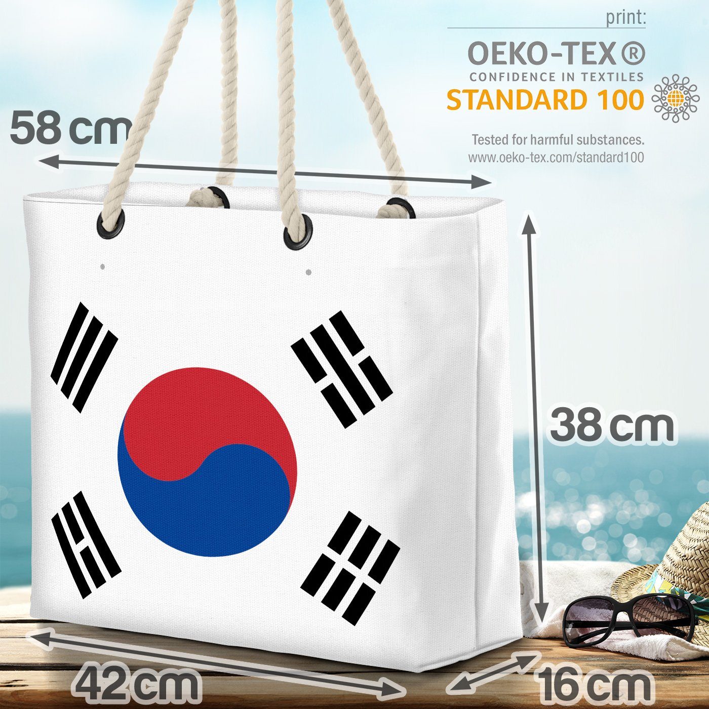 VOID Strandtasche (1-tlg), Südkorea WM Länderflagge Fahne Flagge