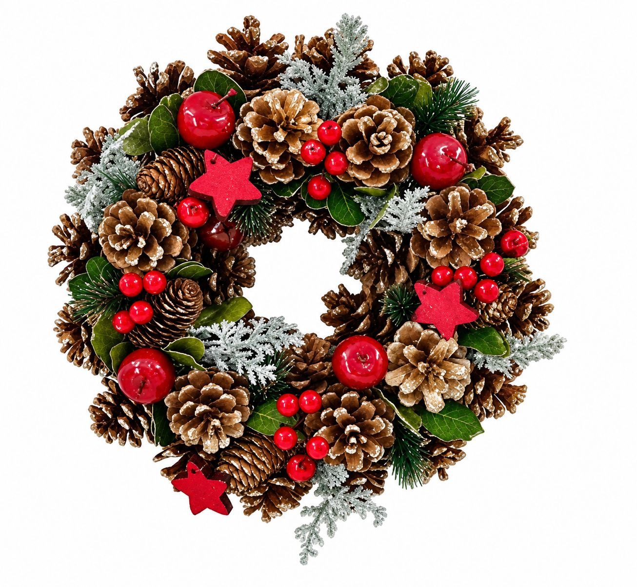 Small-Preis Dekokranz Türkranz Wandkranz rund Natur ø 30-35 cm Winter Weihnachten, natürliche und künstliche Materialien