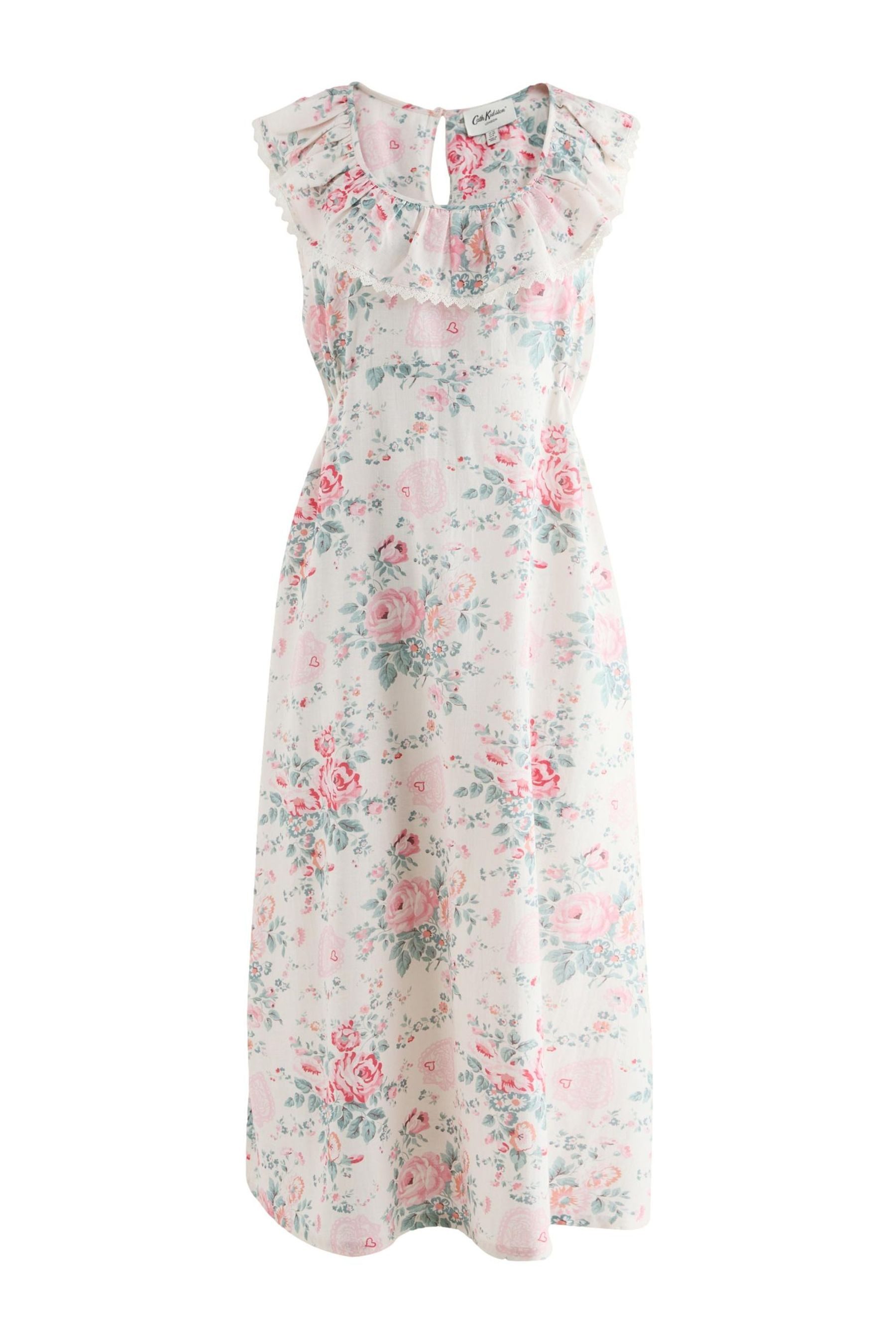 Cath Kidston Midikleid Cath Kidston Hackney Rose Midikleid mit Rüschen (1-tlg)