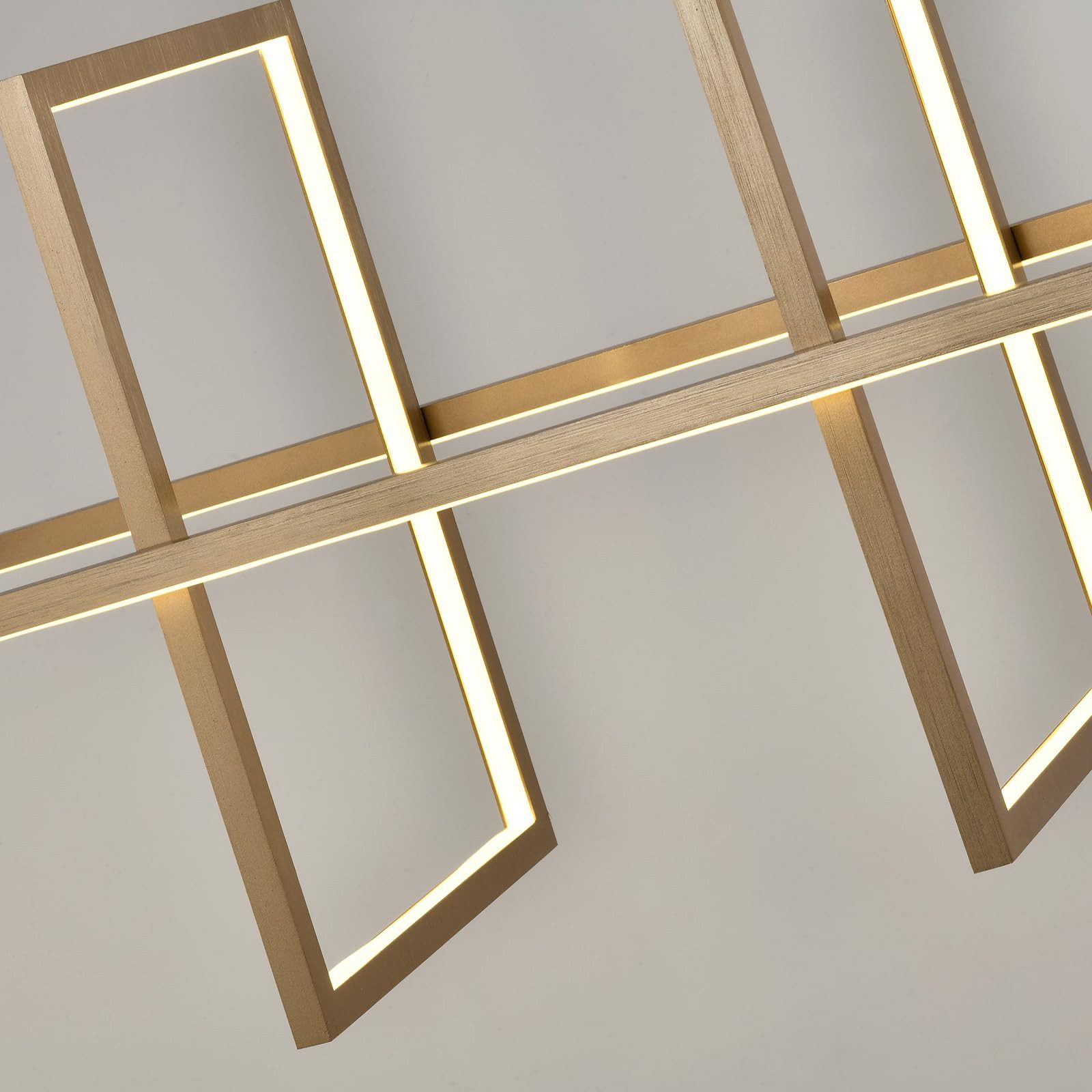 LQWELL LED Pendelleuchte Modern Pendelleuchte Hängeleuchte LED Innenbeleuchtung, LED fest integriert, Warmweißes Licht, 3000 K, Metall Kronleuchter Deckenlampe Wohnraumbeleuchtung, 50W, für Küche Wohnzimmer Schlafzimmer Esszimmer Cafés