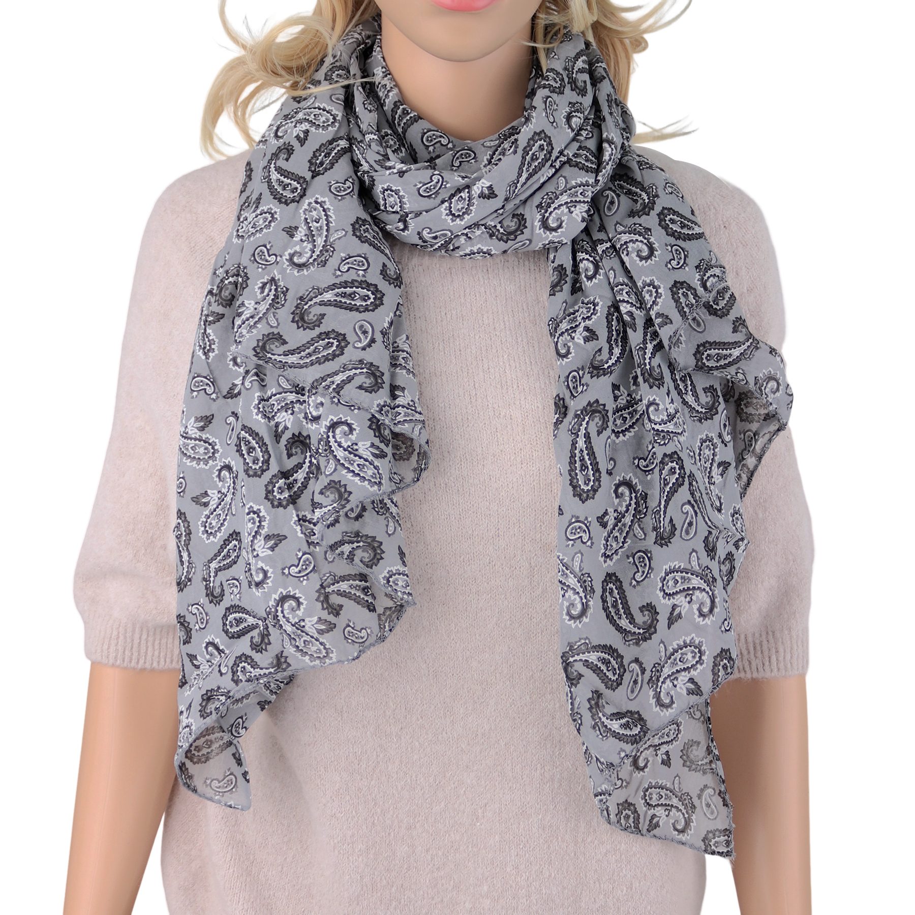 Modeschal Asymmetrischer Schal, Made in Italy 20% Seide 80% Baumwolle