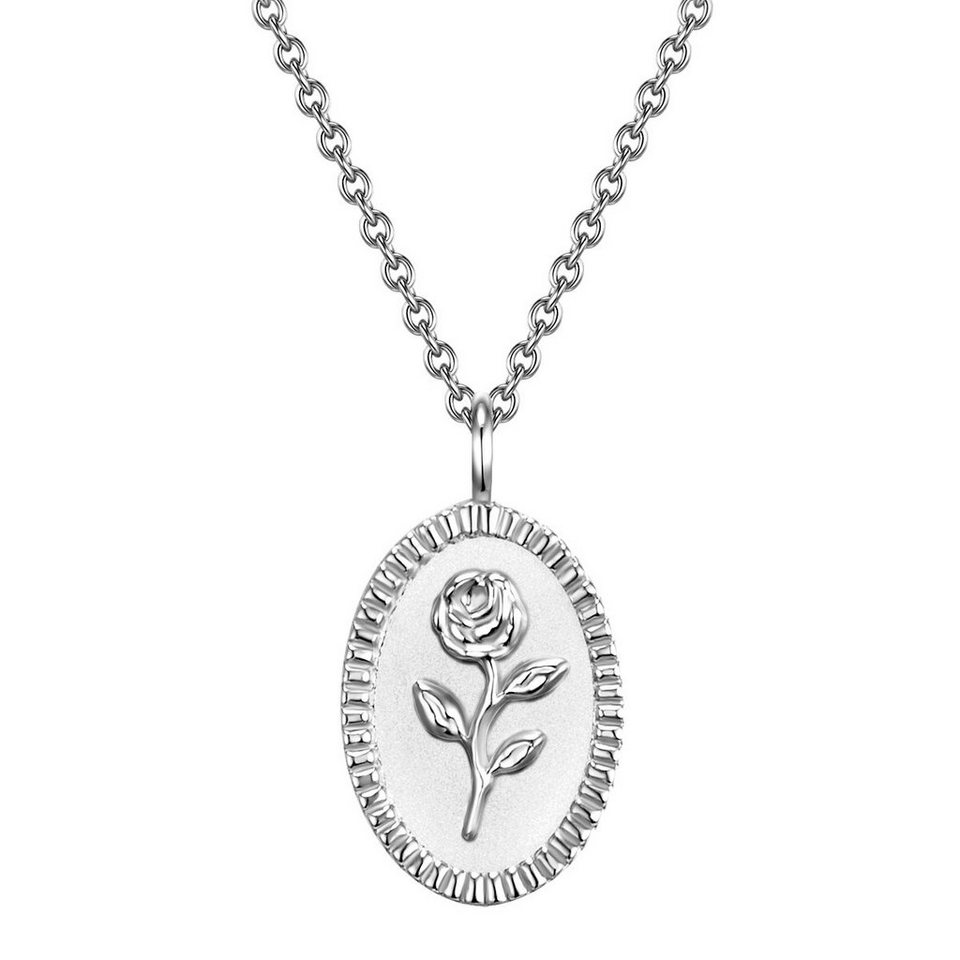 Glanzstücke München Collier Blume silber, Kette mit Anhänger Sterling Silber