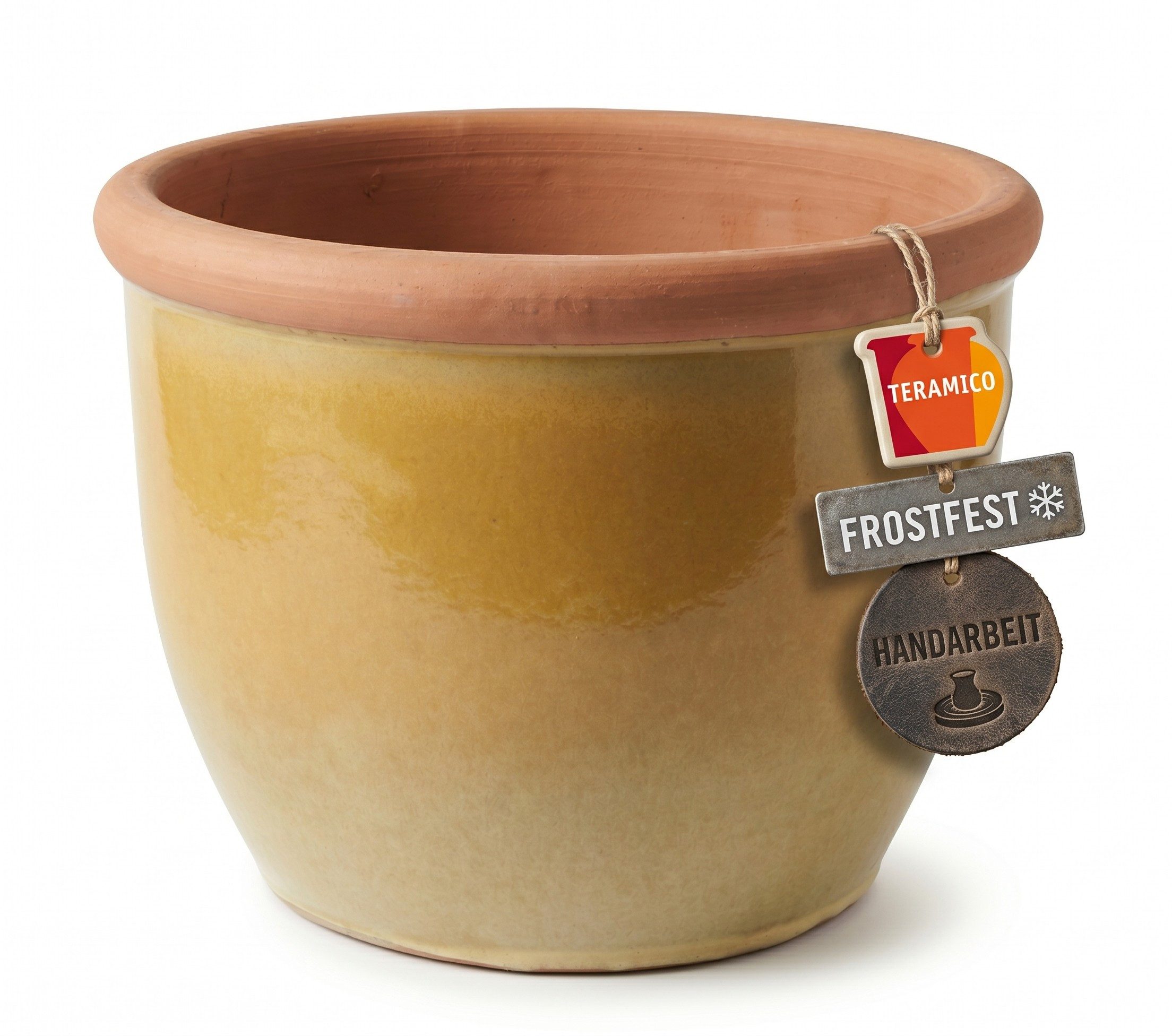 Teramico Blumentopf Pflanztopf Farmer – Creme – Frostfestes Steinzeug (19–45 cm) (1 St), Frostfest, UV-Fest