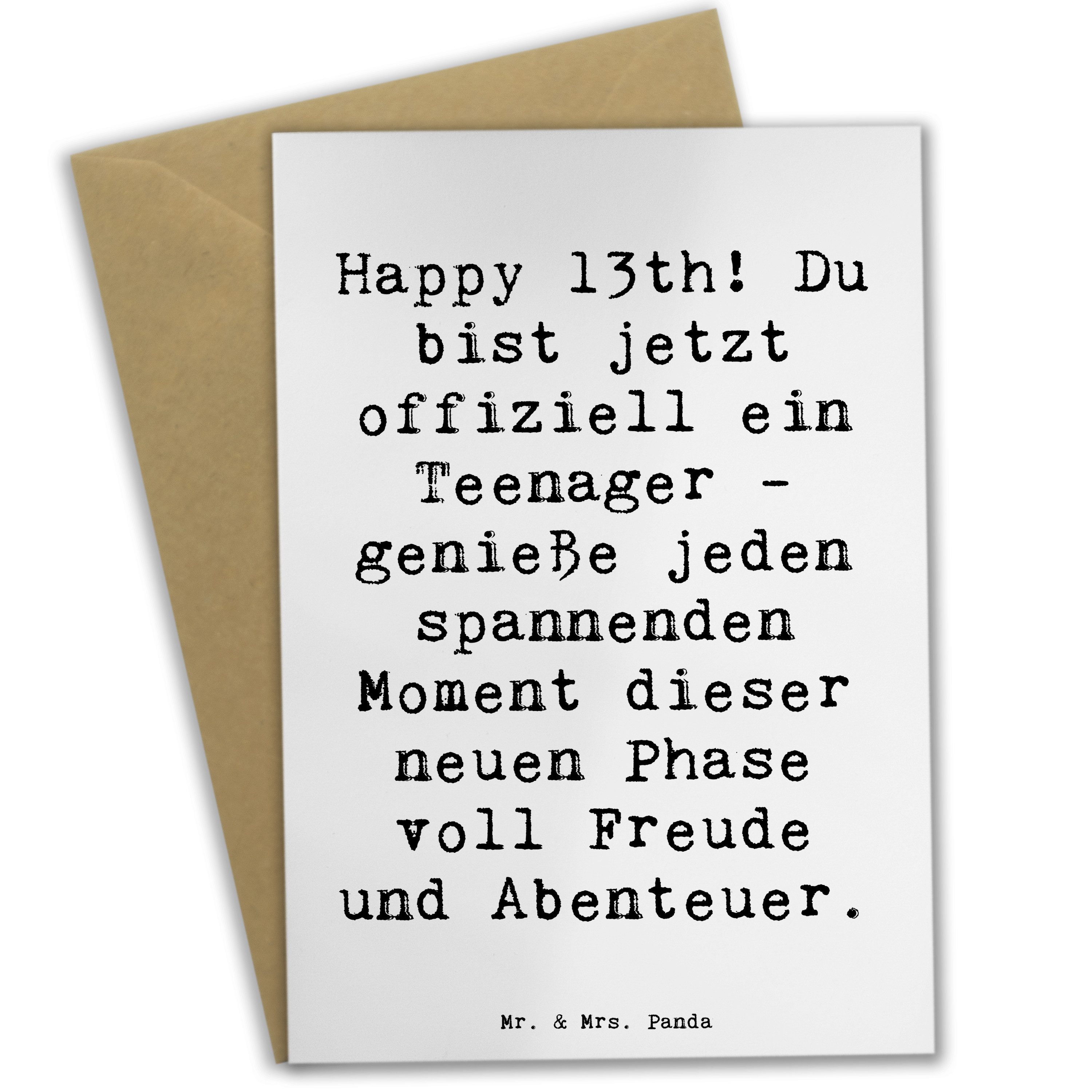 Grußkarte Spruch 13. Geburtstag - Weiß - Geschenk, magische Momente, Glückwunsc