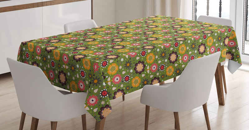 Abakuhaus Tischdecke Farbfest Waschbar Für den Außen Bereich geeignet Klare Farben, Blumen Frühling Natur Blumen