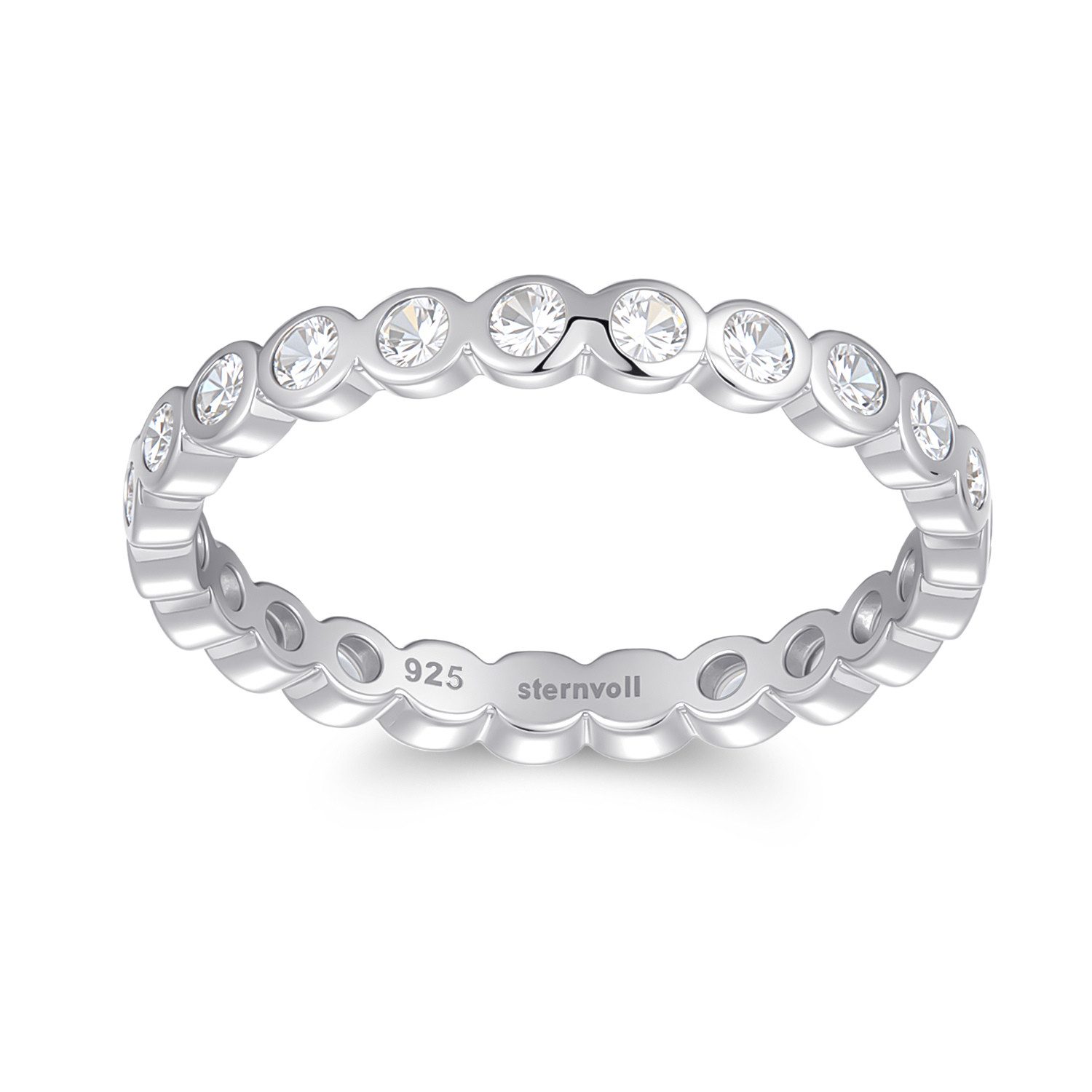 Fingerring Funkelnder Stapelring im Bubble-Design