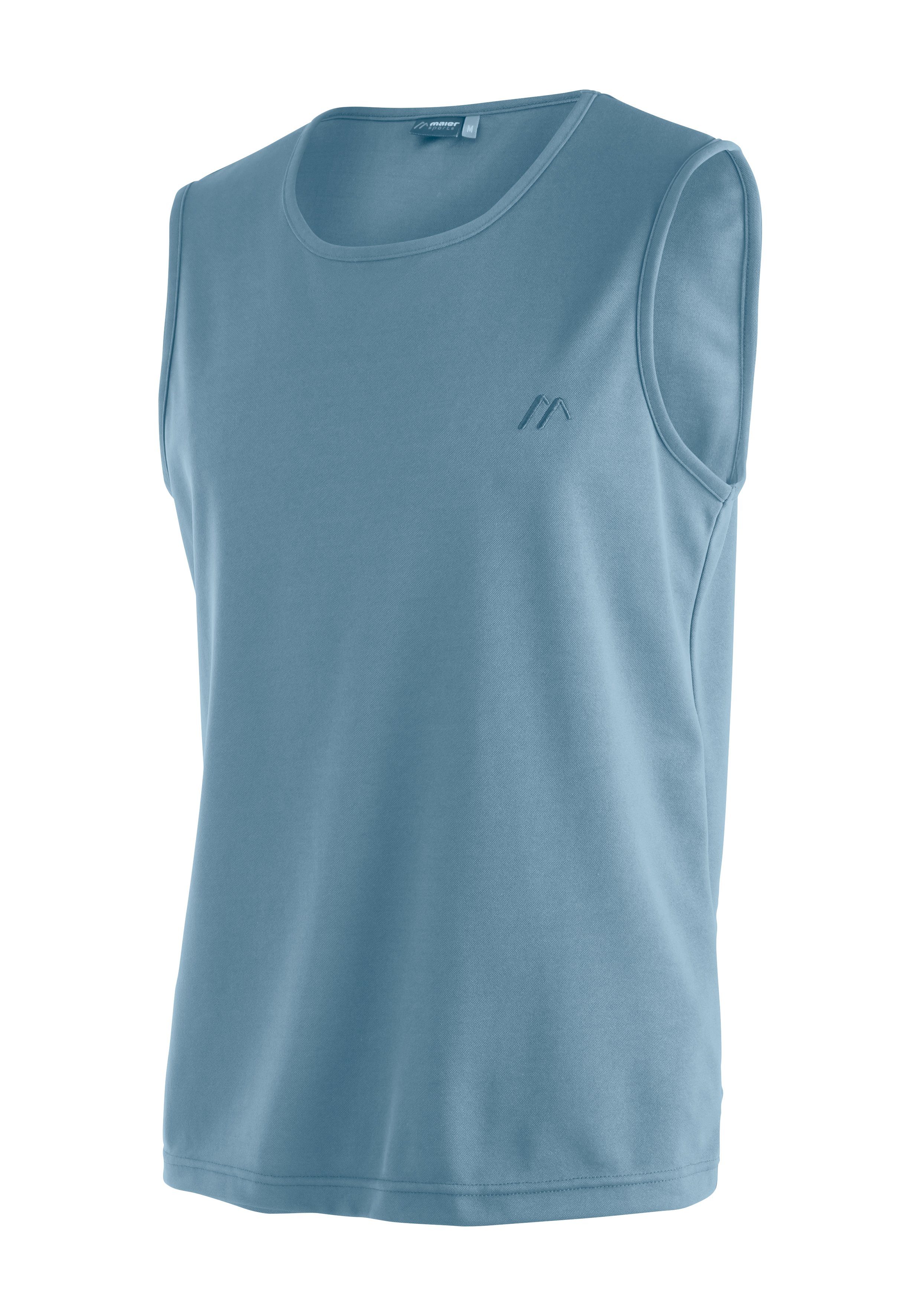 Maier Sports Shirt Tank-Top, Peter Herren pastellblau ärmelloses Piqué Funktionsshirt