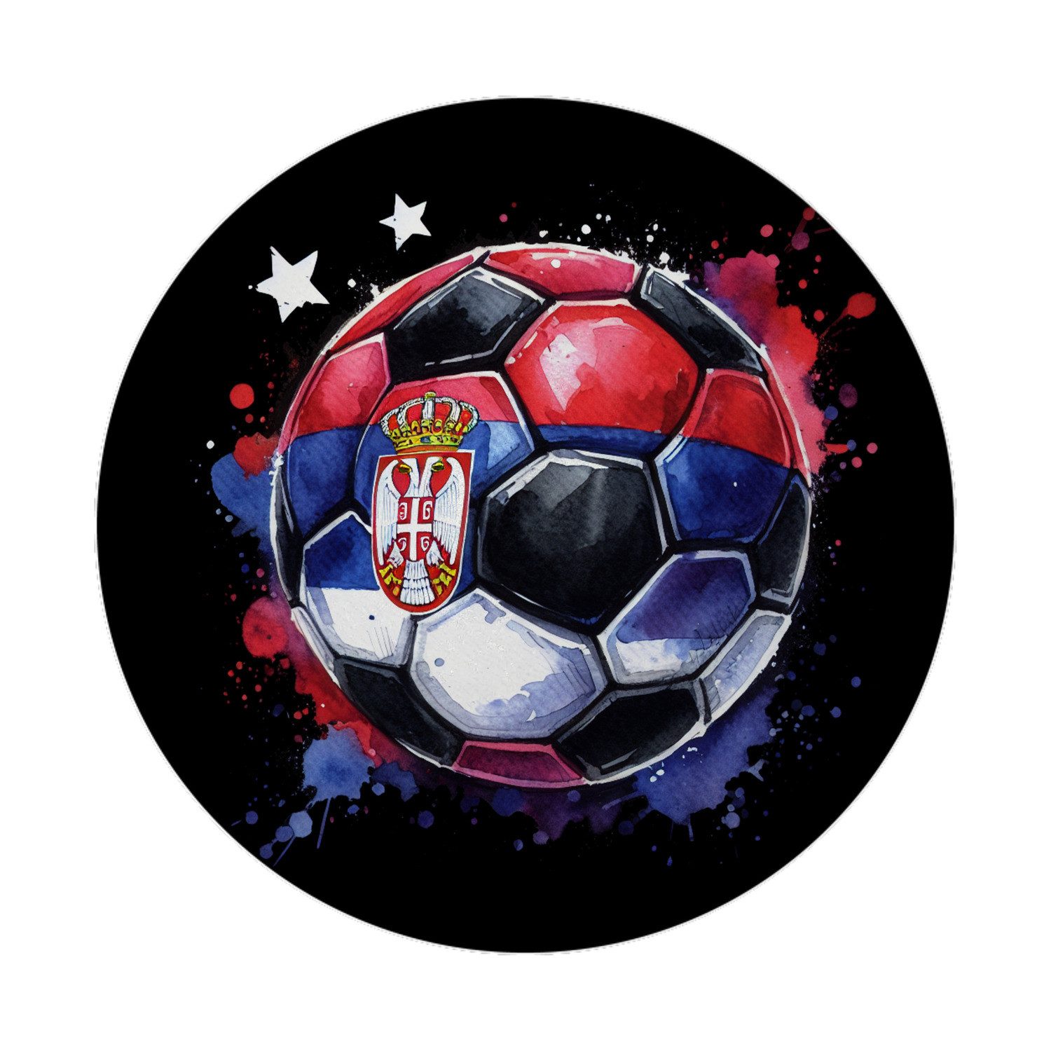 Magnet Fußball Serbien Flagge Magnet rund