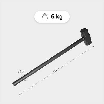 GORILLA SPORTS Zusatzgewichte Gym-Hammer - Hohl Griff, Stahl - Gewichtshammer, Fitnesshammer, 6 kg