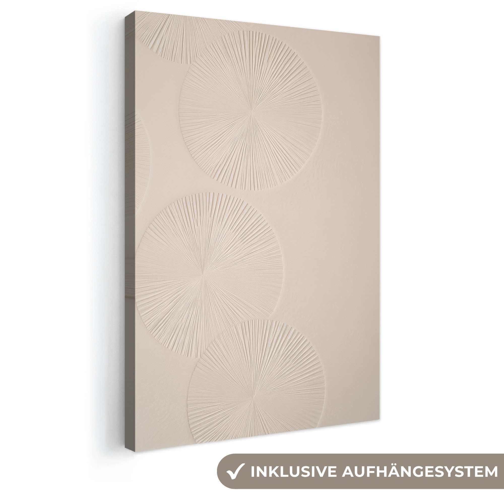 OneMillionCanvasses® Leinwandbild Japandi - Beige - Modern, Fotodruck (1 St), Leinwand Canvas Wandbild, Wanddekoration 20x30 cm