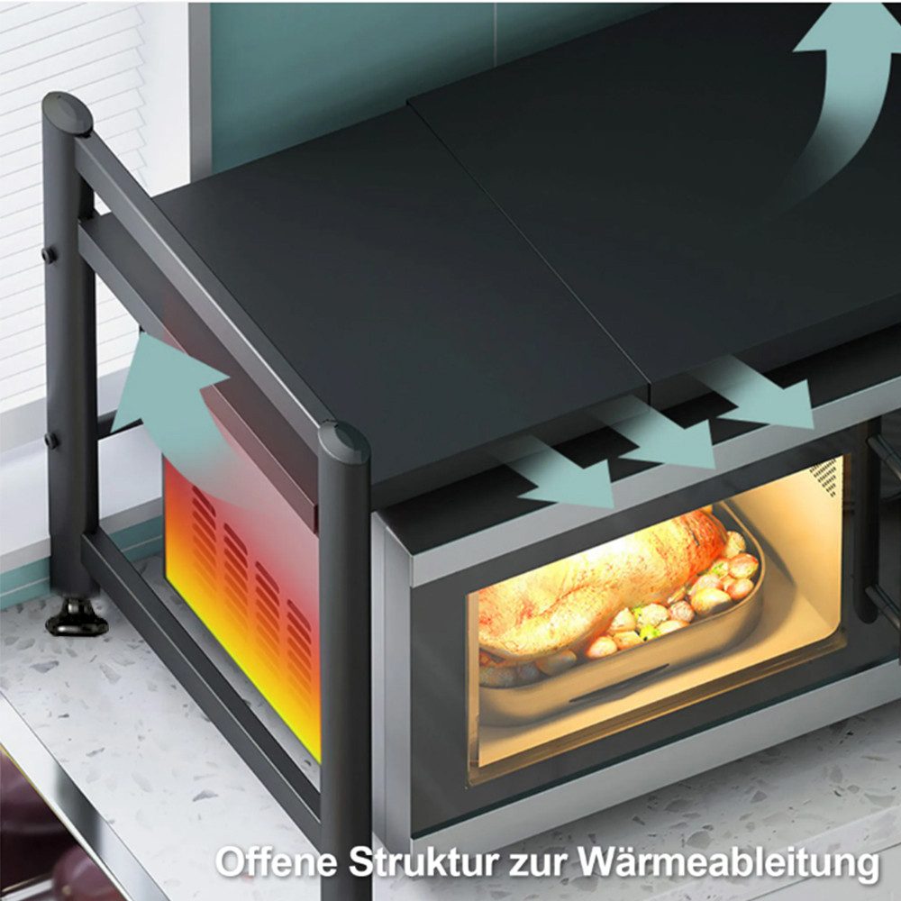 PFCTART Küchenregal Edelstahl-Teleskopregal Home Mikrowellenherd Regal, günstig online kaufen