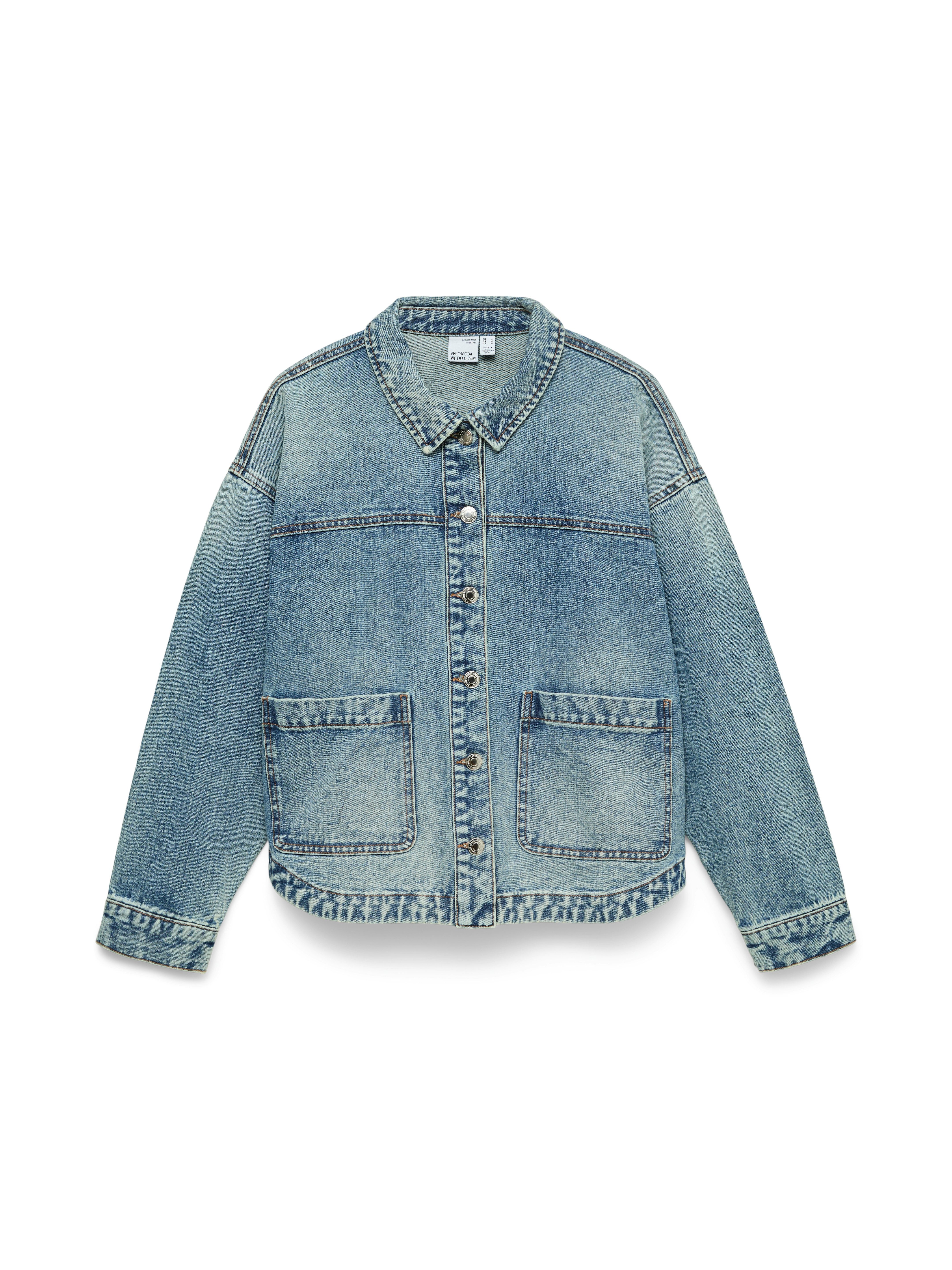 Vero Moda Jeansjacke VMJAMIE LS DENIM SHACKET MIX NOOS Baumwollmischung