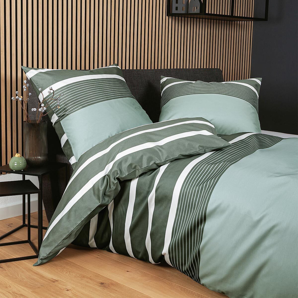 Janine Bettwäsche J.D. 8468 salbeigrün, Mako Satin, 2 teilig