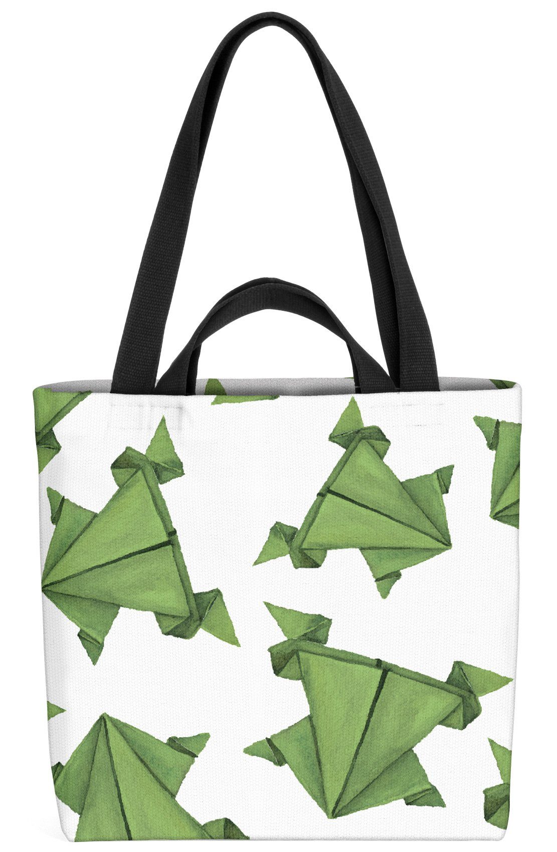 Henkeltasche Frösche (1-tlg), Hobby Origami Dekoration Frösche Origami Hobby Deko Muster gr VOID