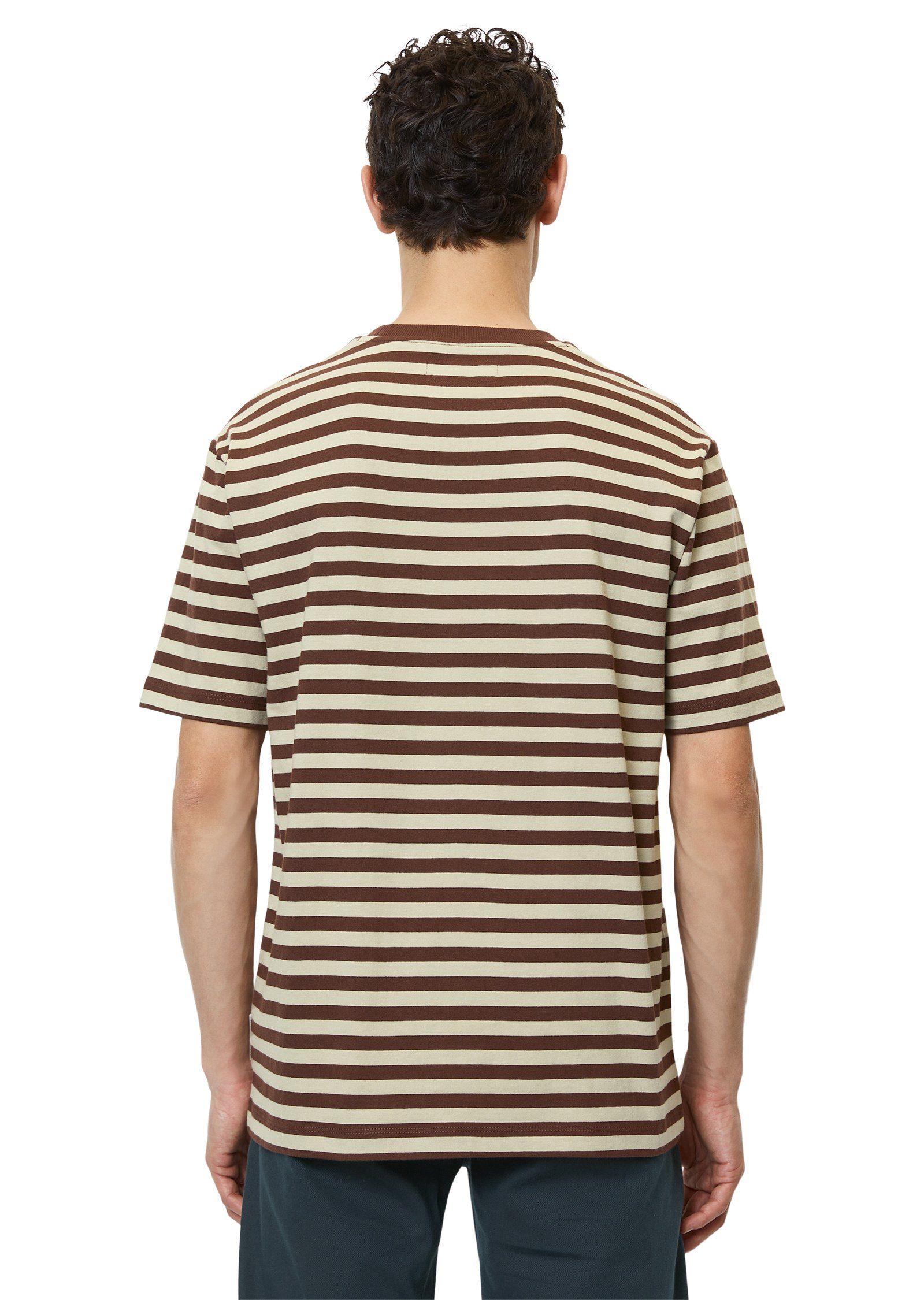 T-Shirt braun O'Polo in Marc schwerer Heavy-Jersey-Qualität