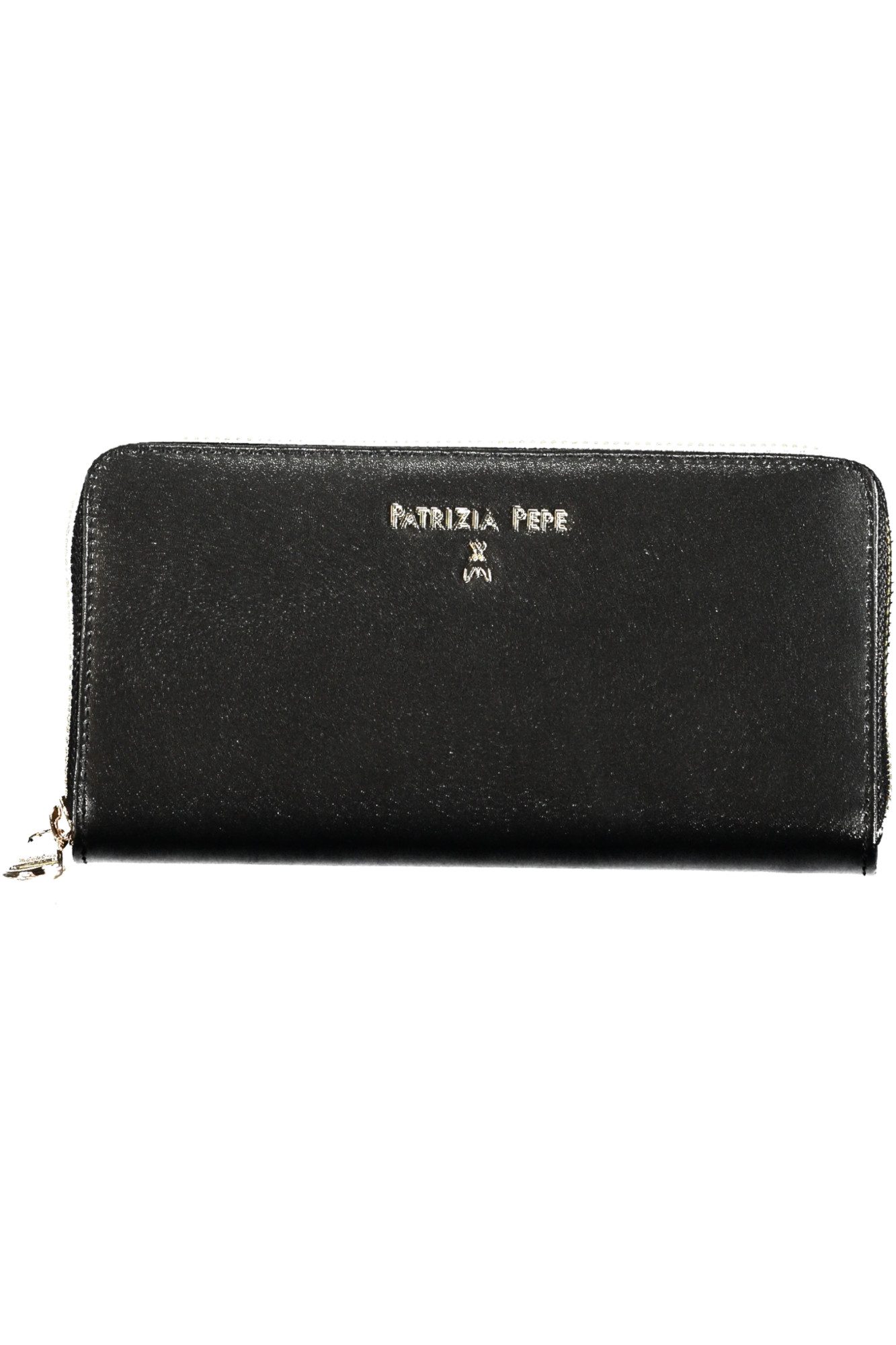Patrizia Pepe Geldbörse, Schwarze Damenbrieftasche mit 6 Fächern und Reißverschluss
