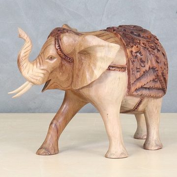 Oriental Galerie Dekofigur Elefant Skulptur mit aufwendiger Schnitzerei (1 St)