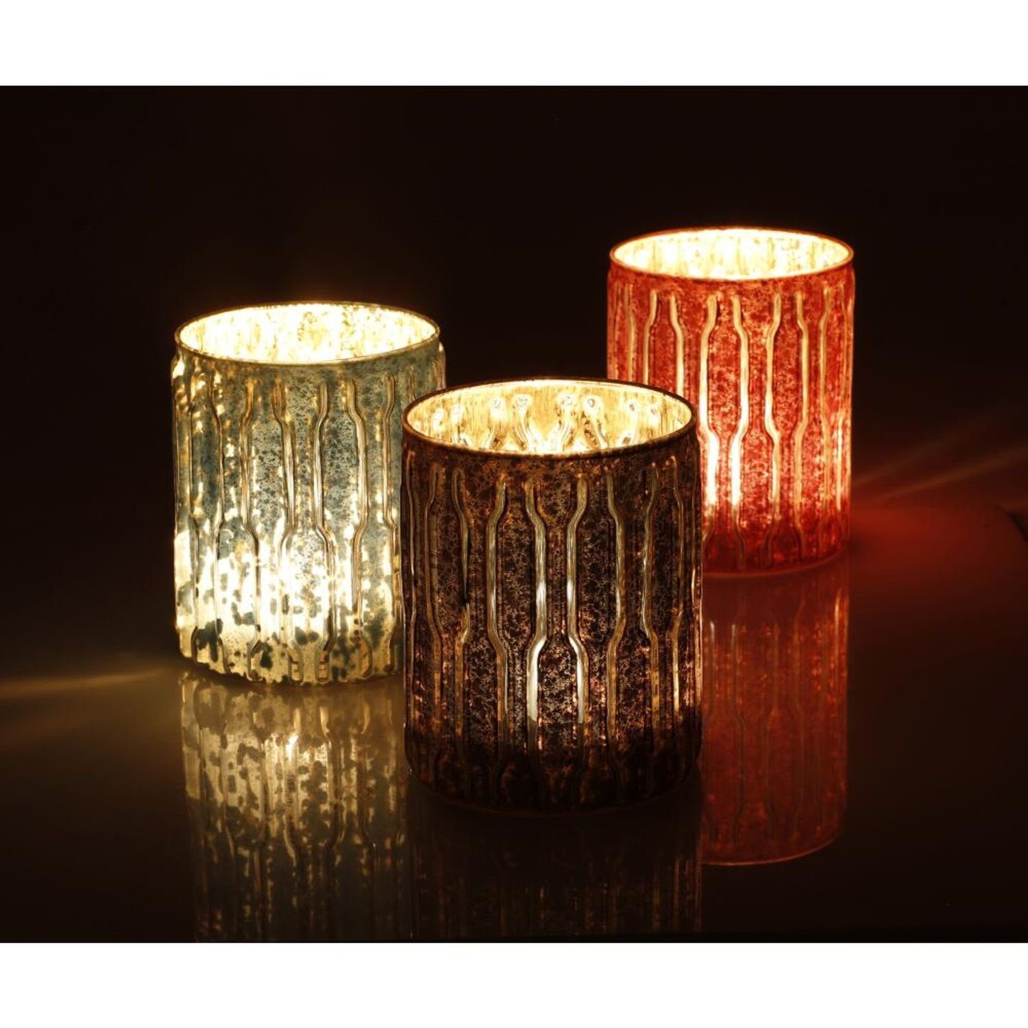 BURI Kerzenständer 12x Glas Windlicht D9cm H10cm Teelichthalter Kerzenständer wohnen Ambi