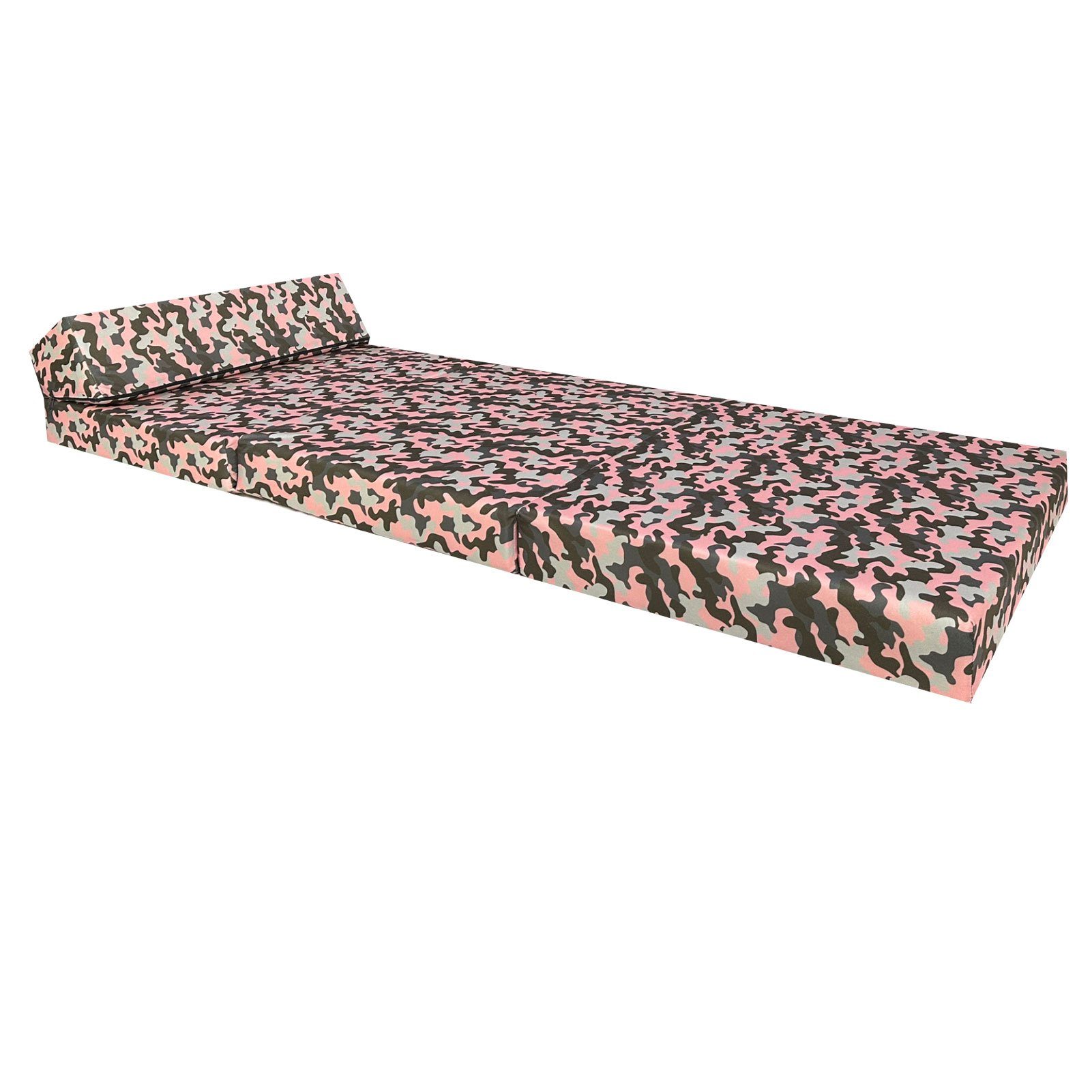 FORTISLINE Klappmatratze Pink "CAMO" Kopfteil 200x70x10cm, mit Klappmatratze Größe Gästematratze